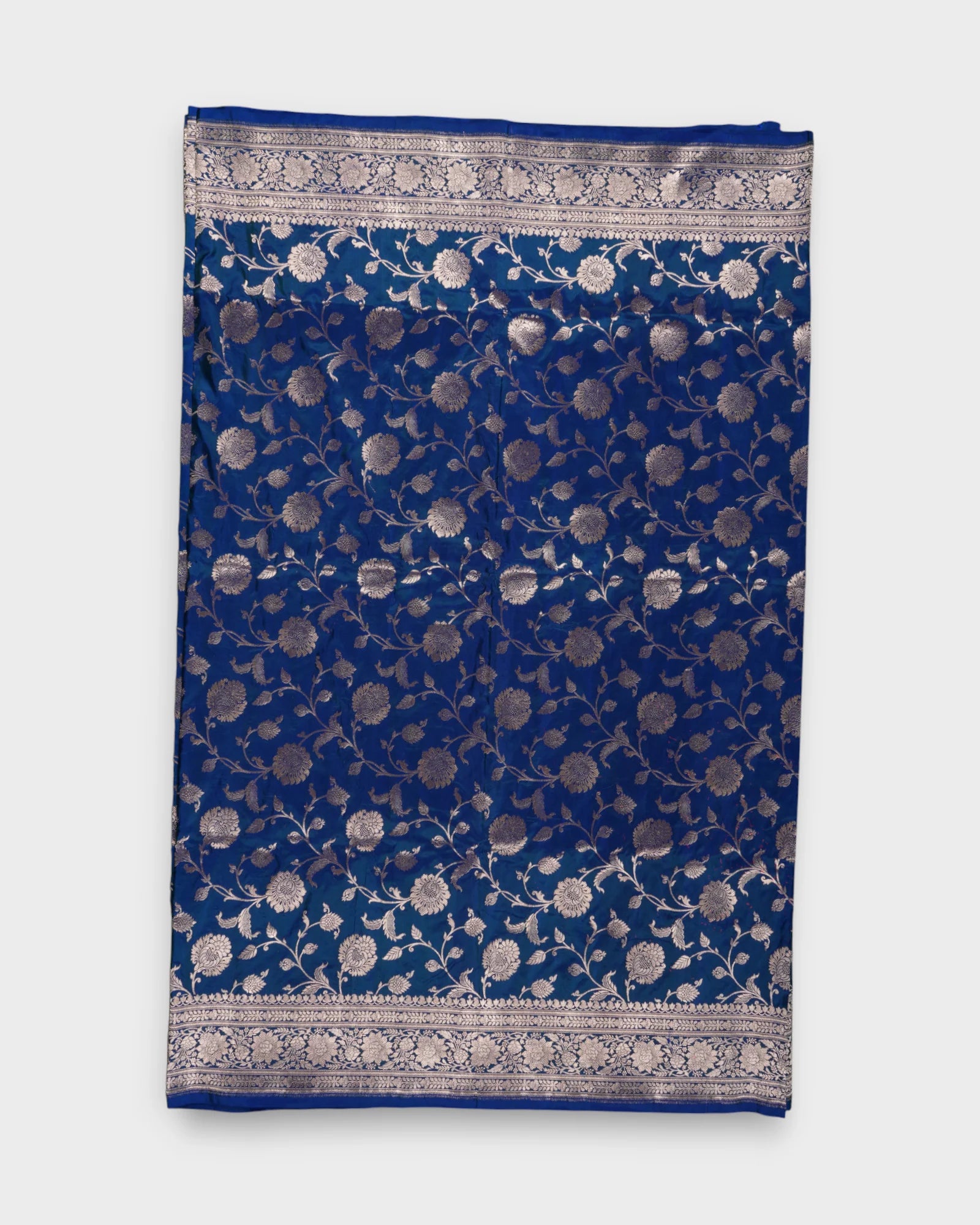 Peacock Blue Katan Silk Saree