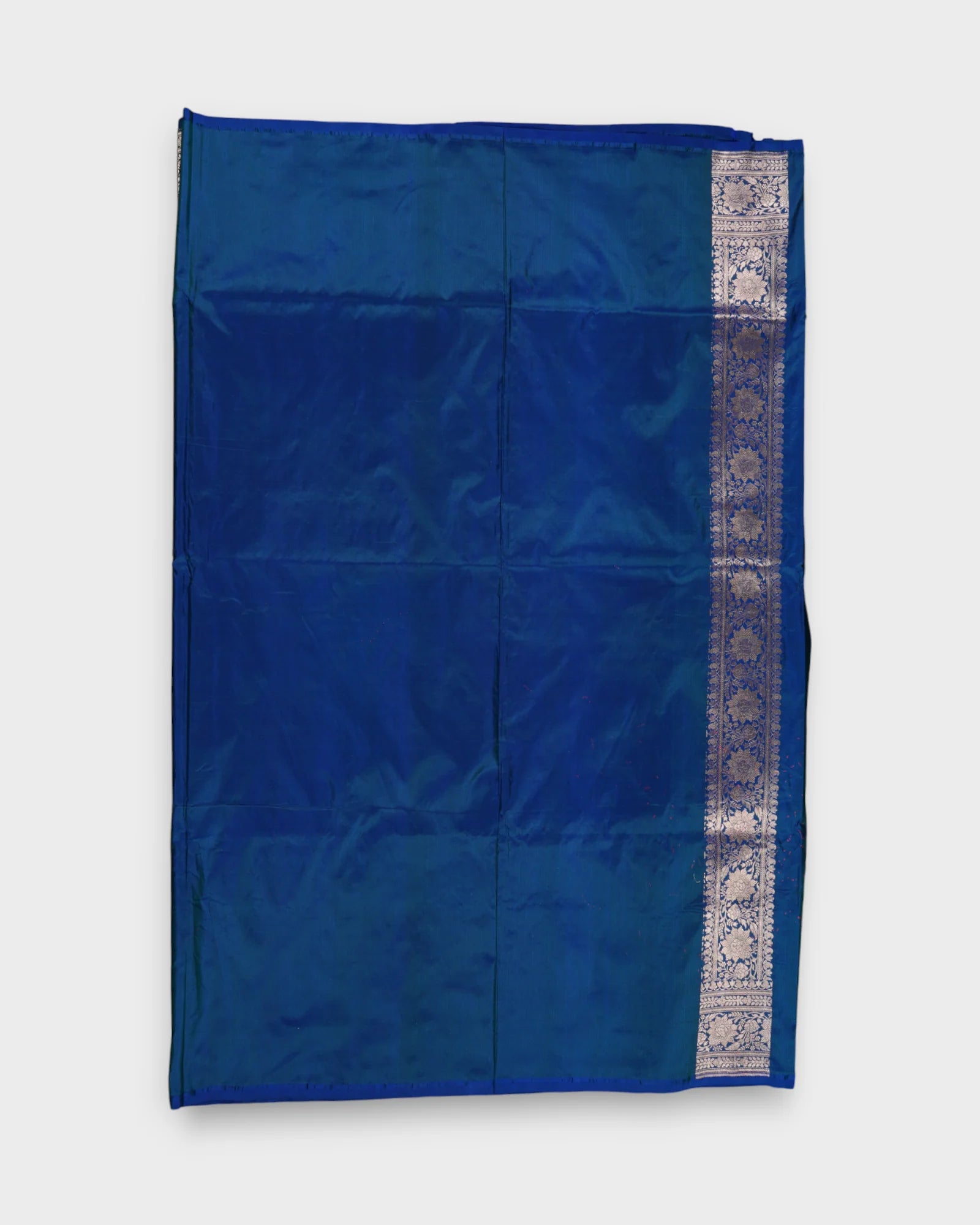 Peacock Blue Katan Silk Saree
