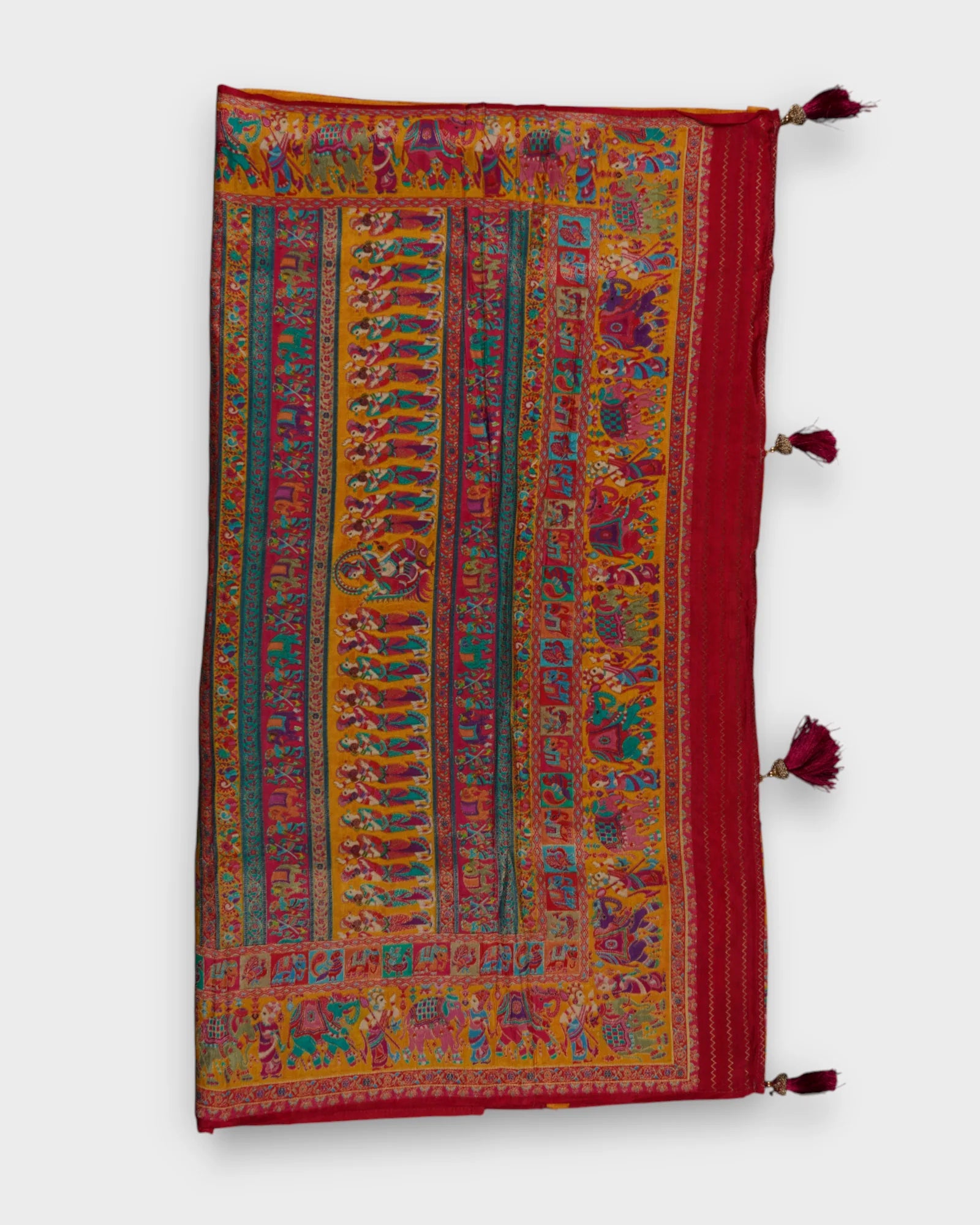 Dola Silk Multicolor Handloom Banaras Saree