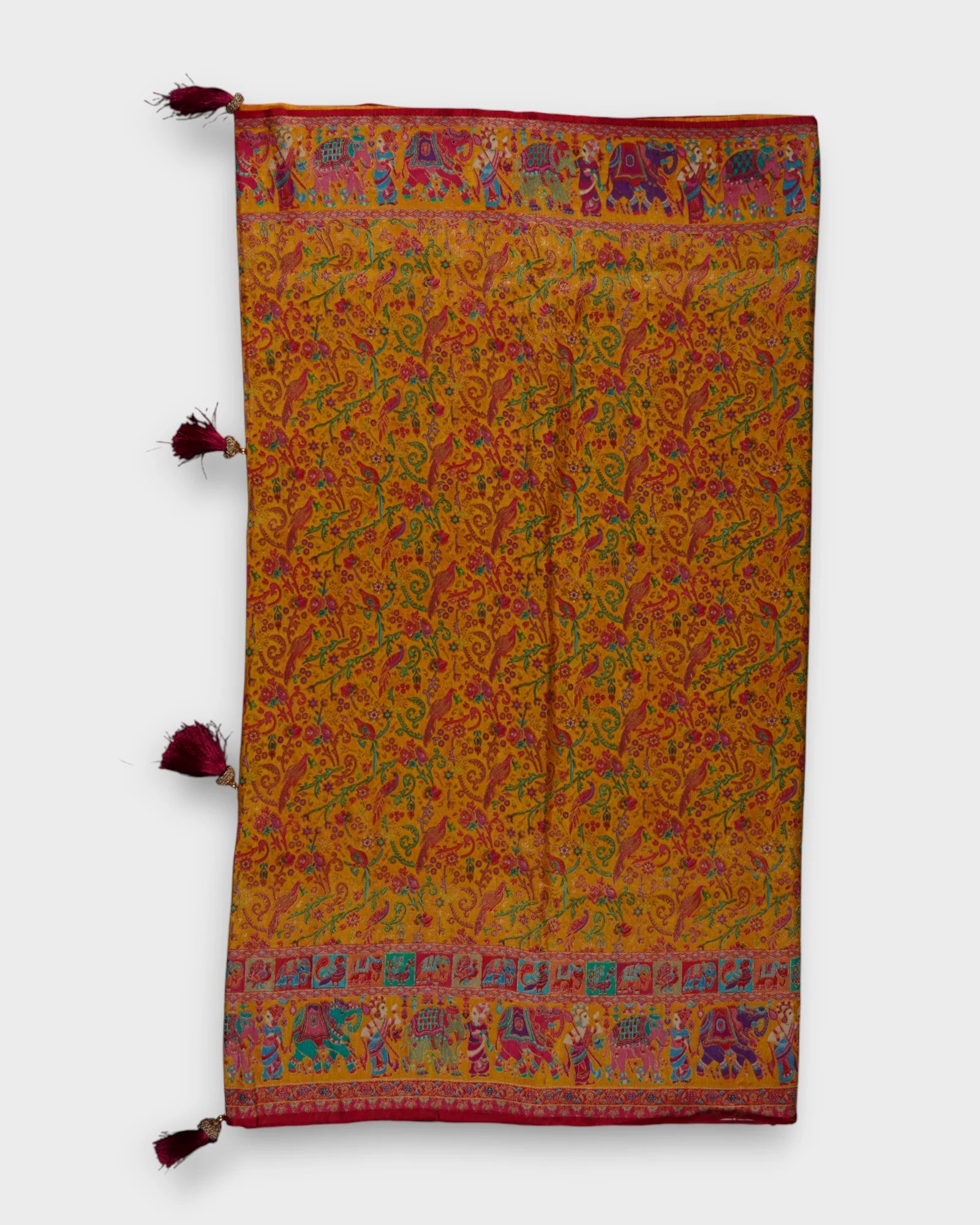 Dola Silk Multicolor Handloom Banaras Saree