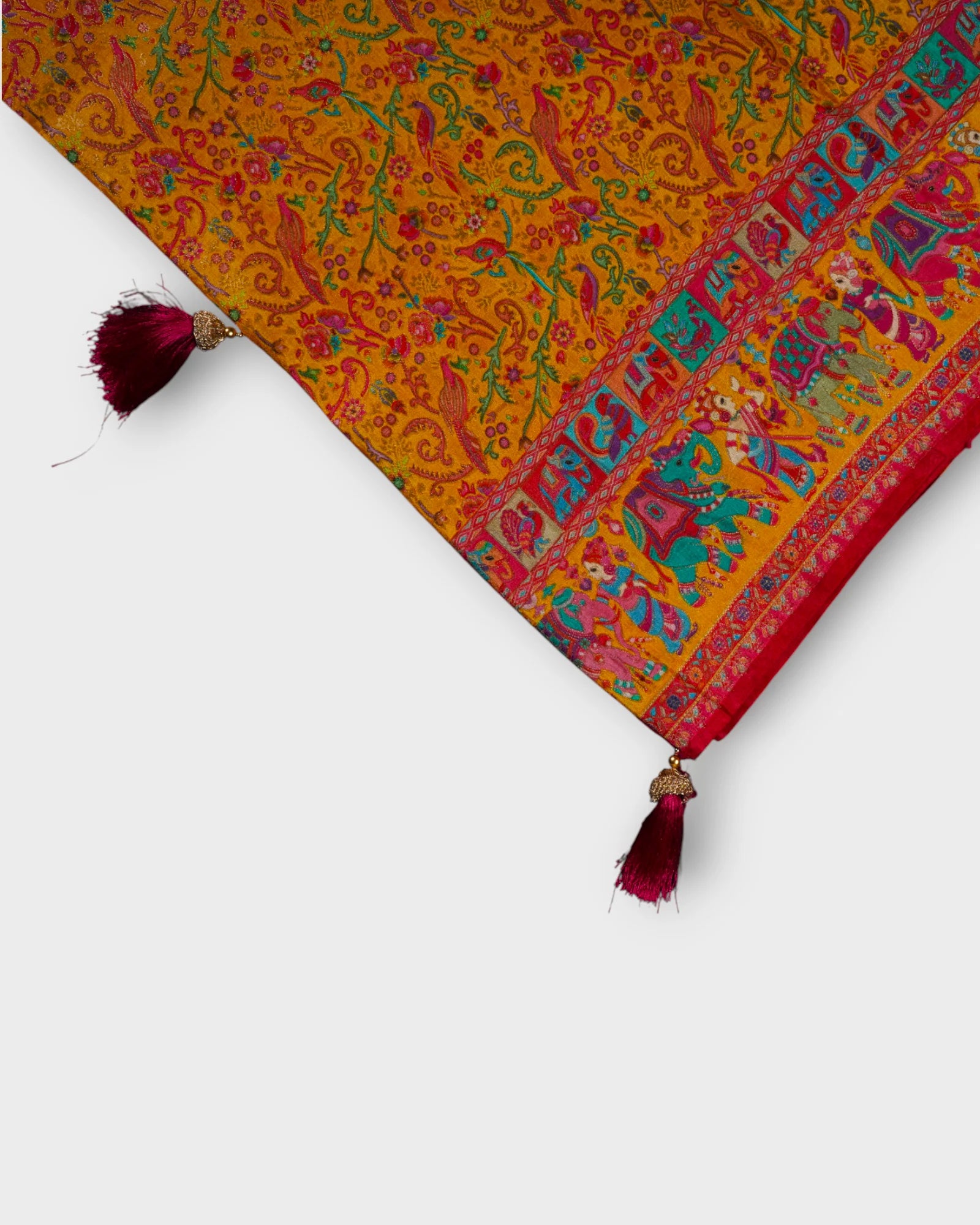 Dola Silk Multicolor Handloom Banaras Saree