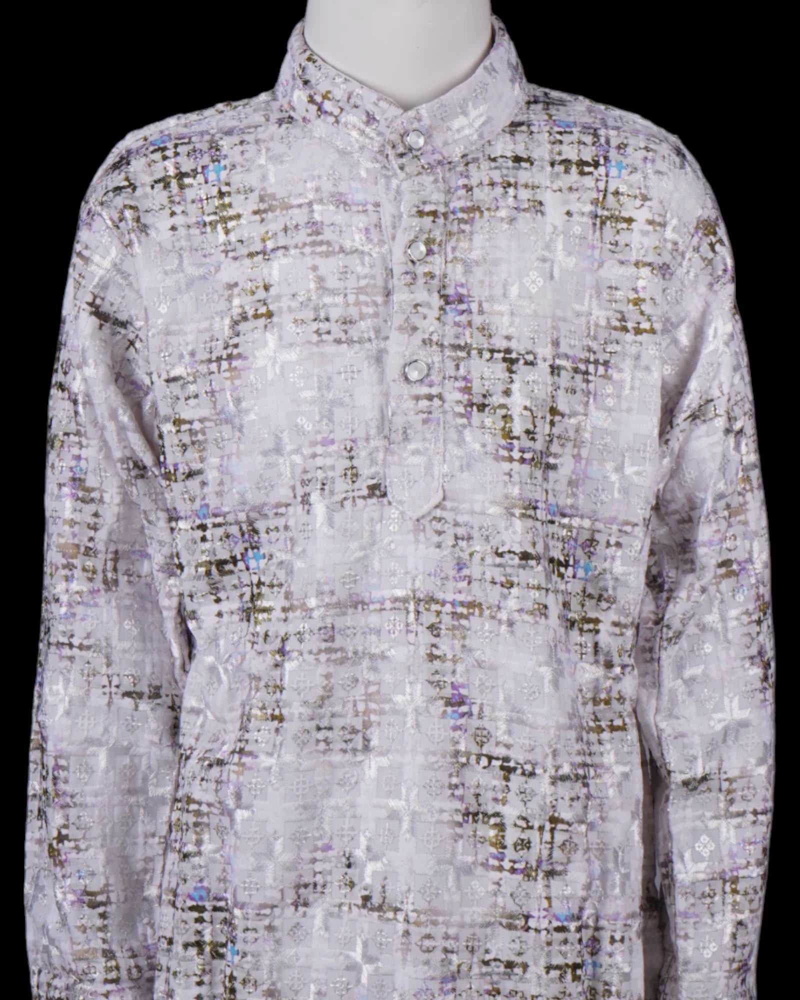 Blue Cotton Thread Embroidered Kurta Pajama Set
