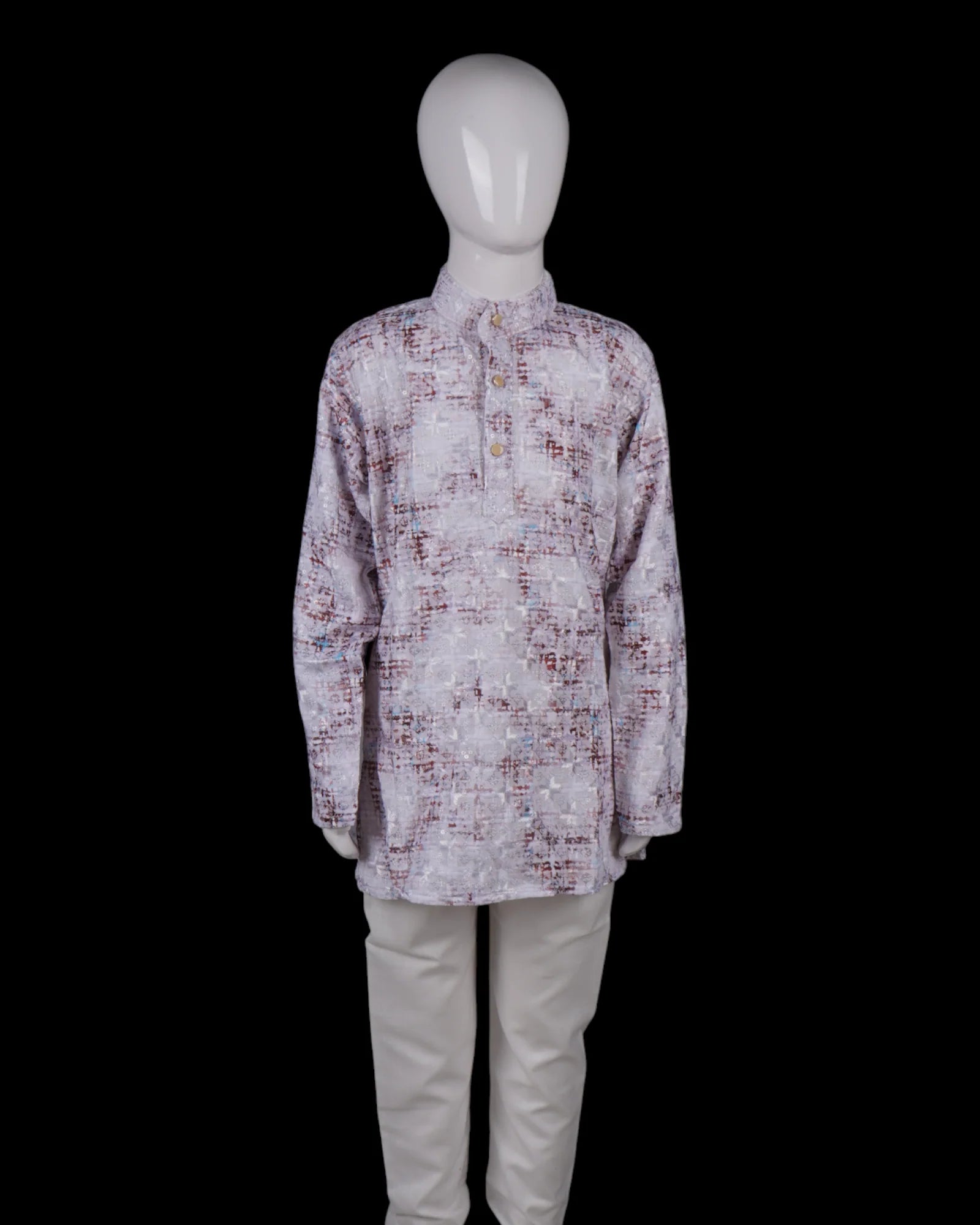Blue Cotton Thread Embroidered Kurta Pajama Set