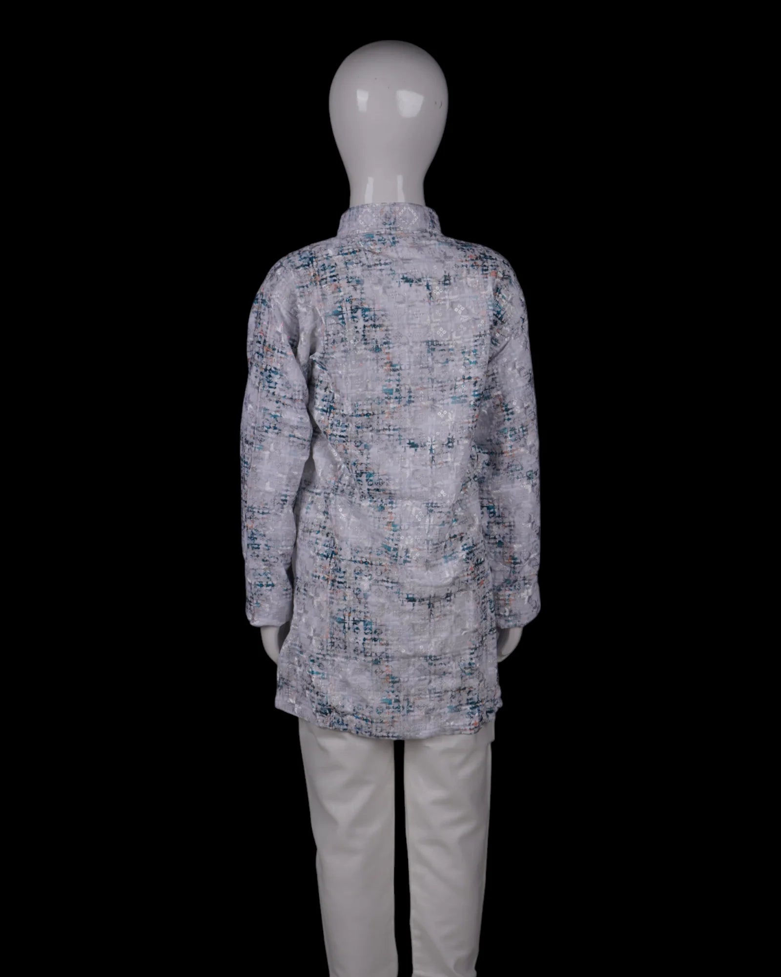Blue Cotton Thread Embroidered Kurta Pajama Set
