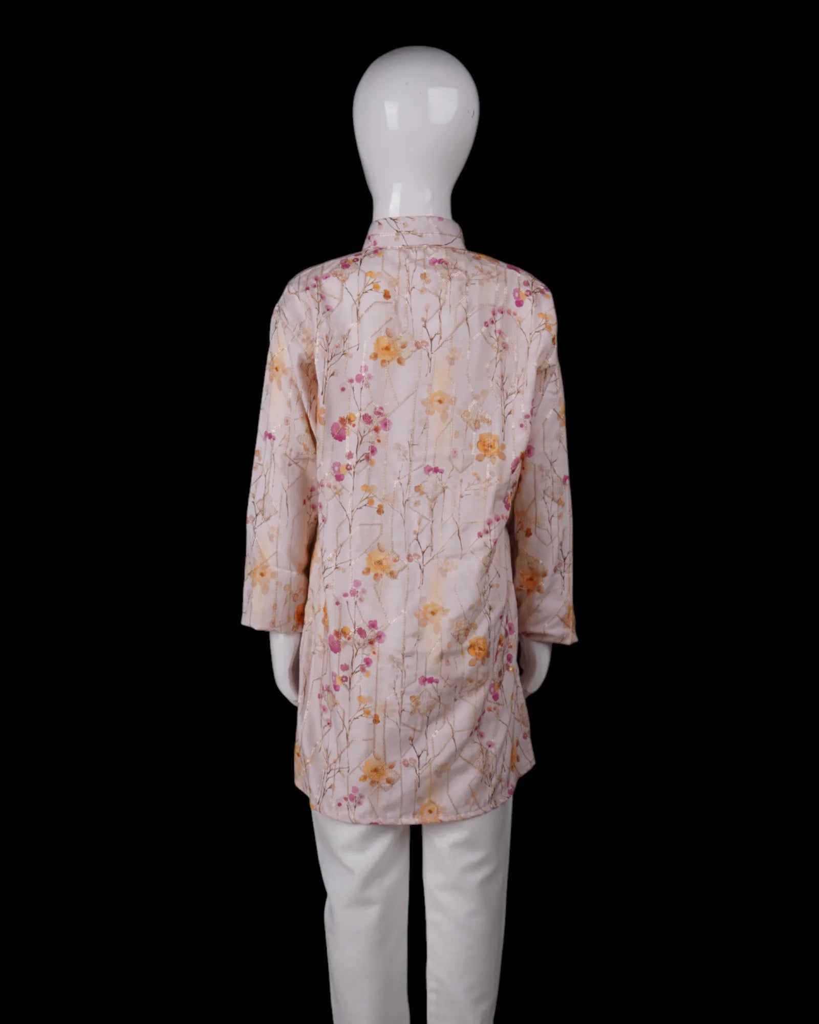 Floral Sequins Embroidered Cotton Kurta Pajama
