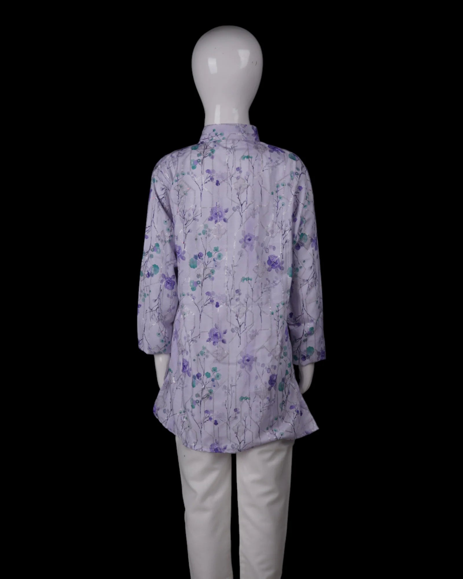 Floral Sequins Embroidered Cotton Kurta Pajama