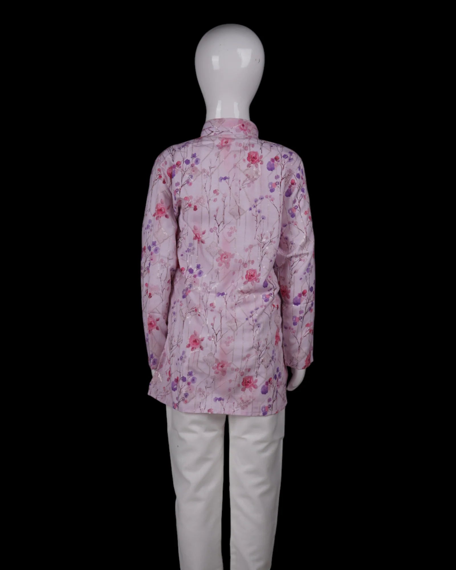 Floral Sequins Embroidered Cotton Kurta Pajama