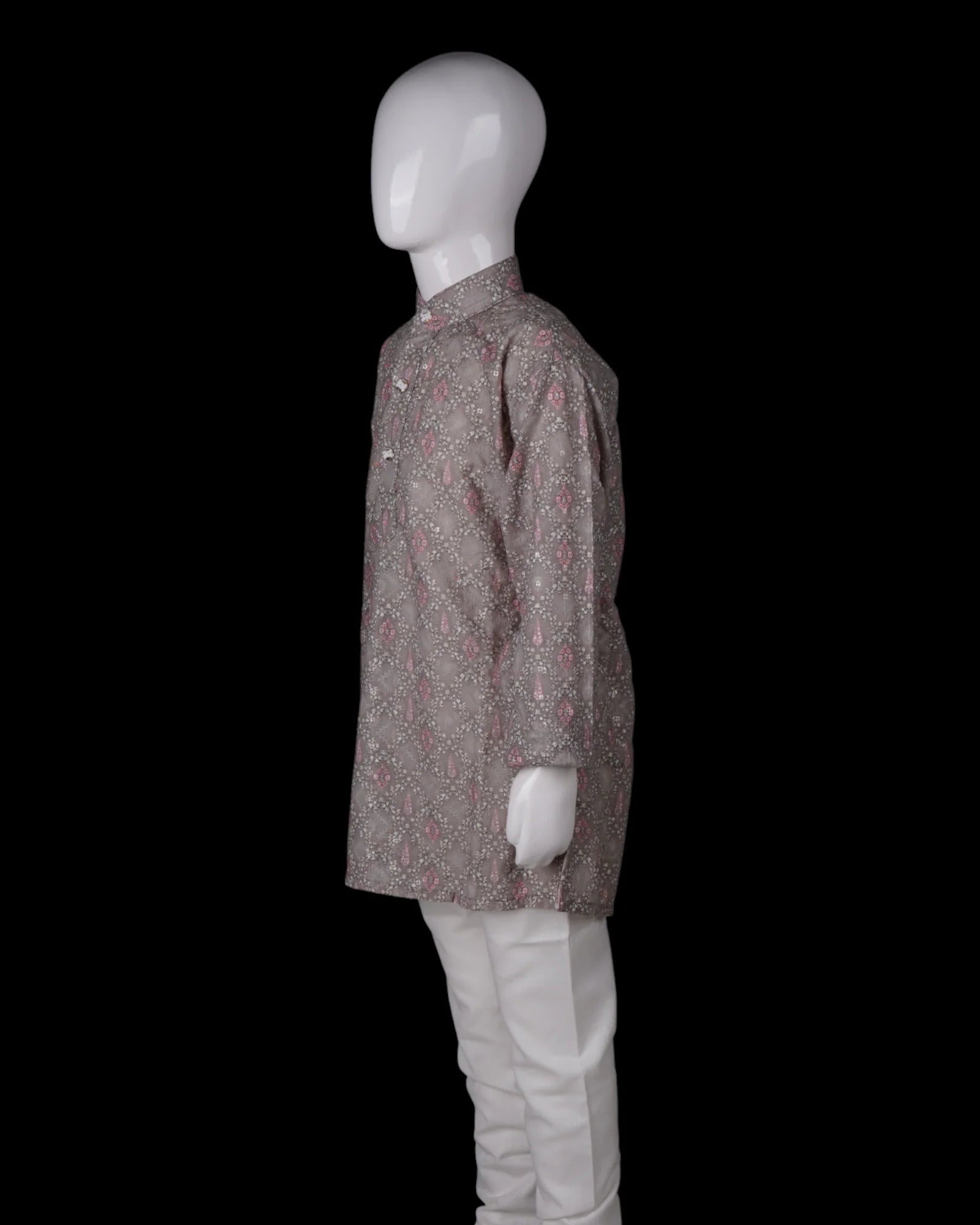 Geometric Embroidered Cotton Kurta Pajama Set
