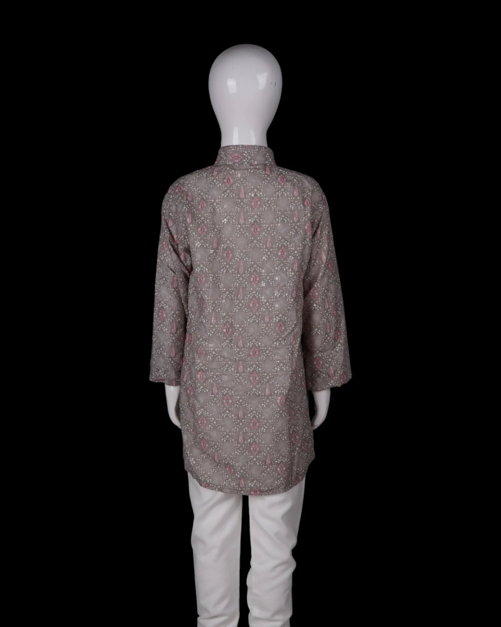 Geometric Embroidered Cotton Kurta Pajama Set