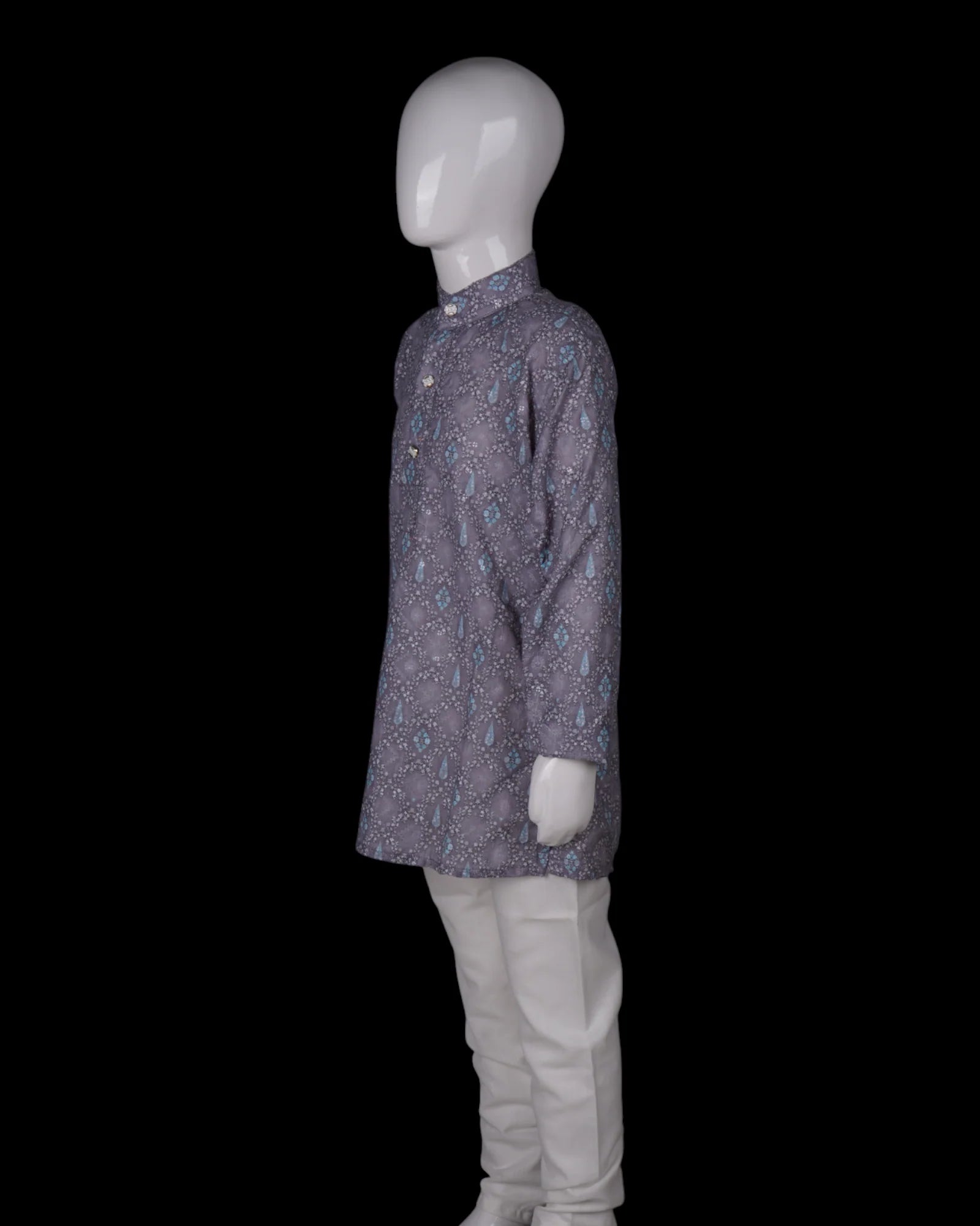 Geometric Embroidered Cotton Kurta Pajama Set