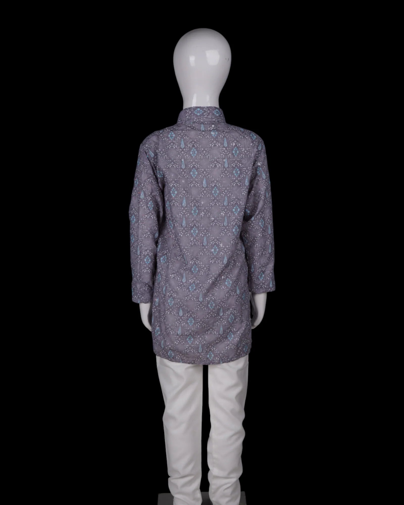 Geometric Embroidered Cotton Kurta Pajama Set