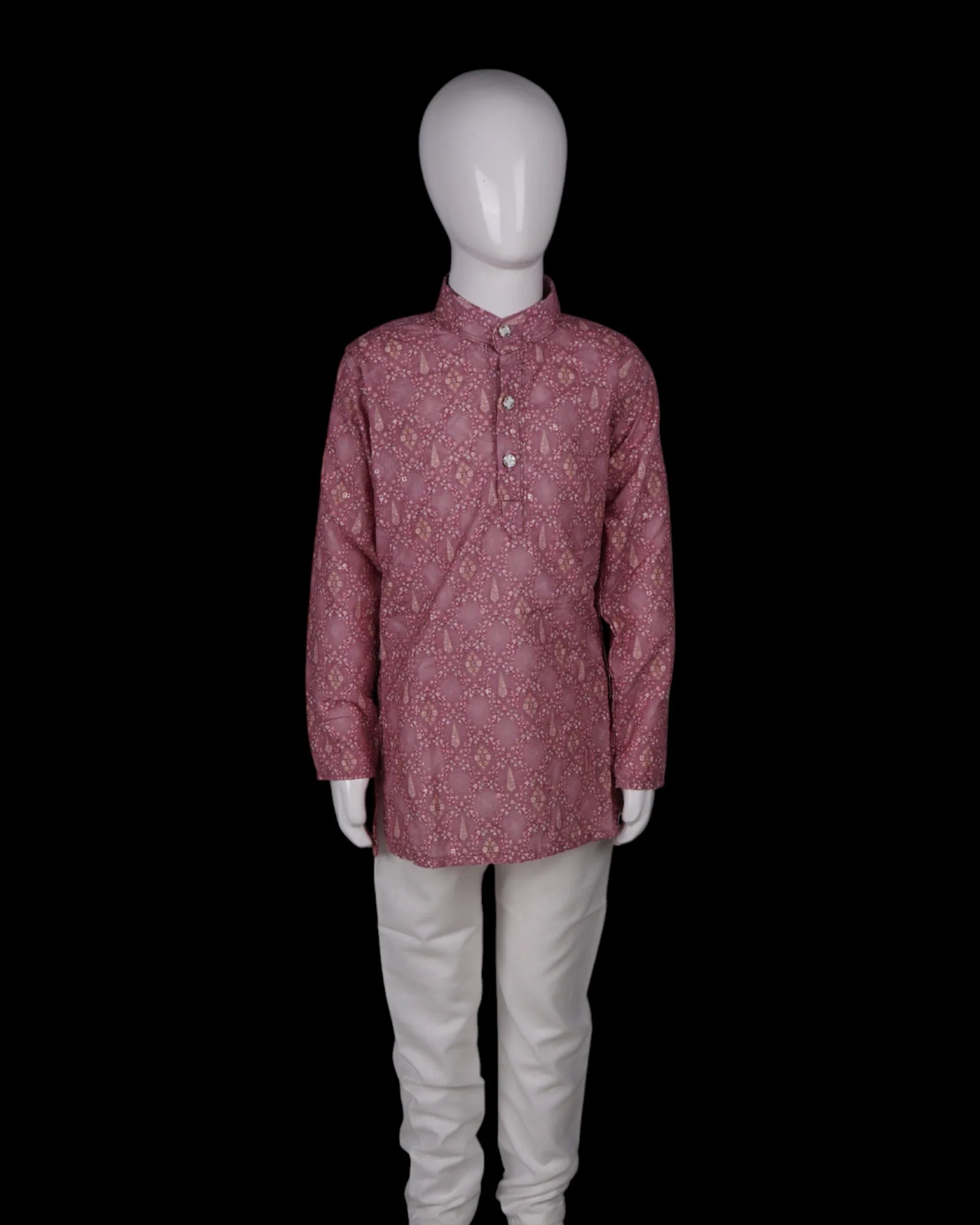 Geometric Embroidered Cotton Kurta Pajama Set