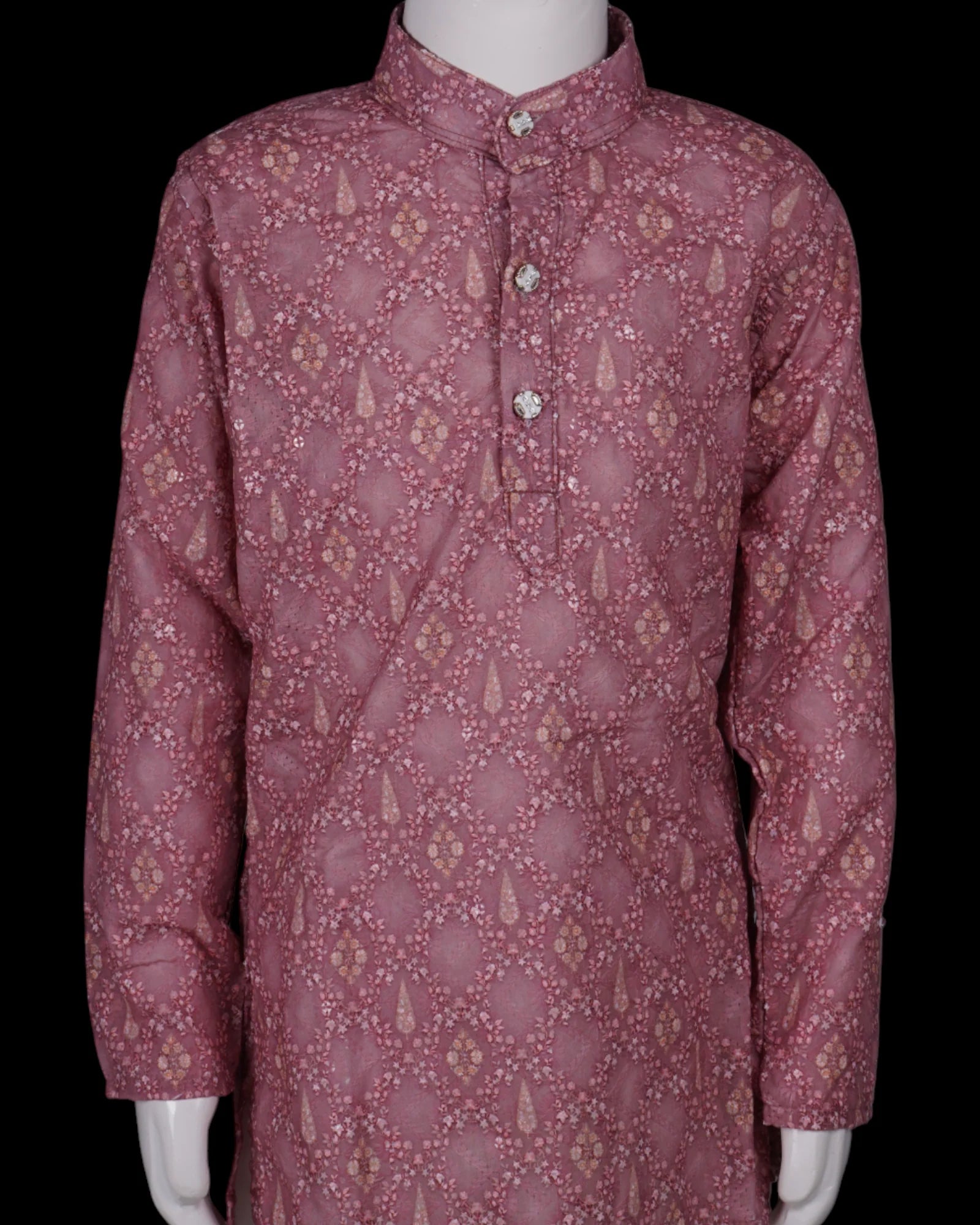 Geometric Embroidered Cotton Kurta Pajama Set