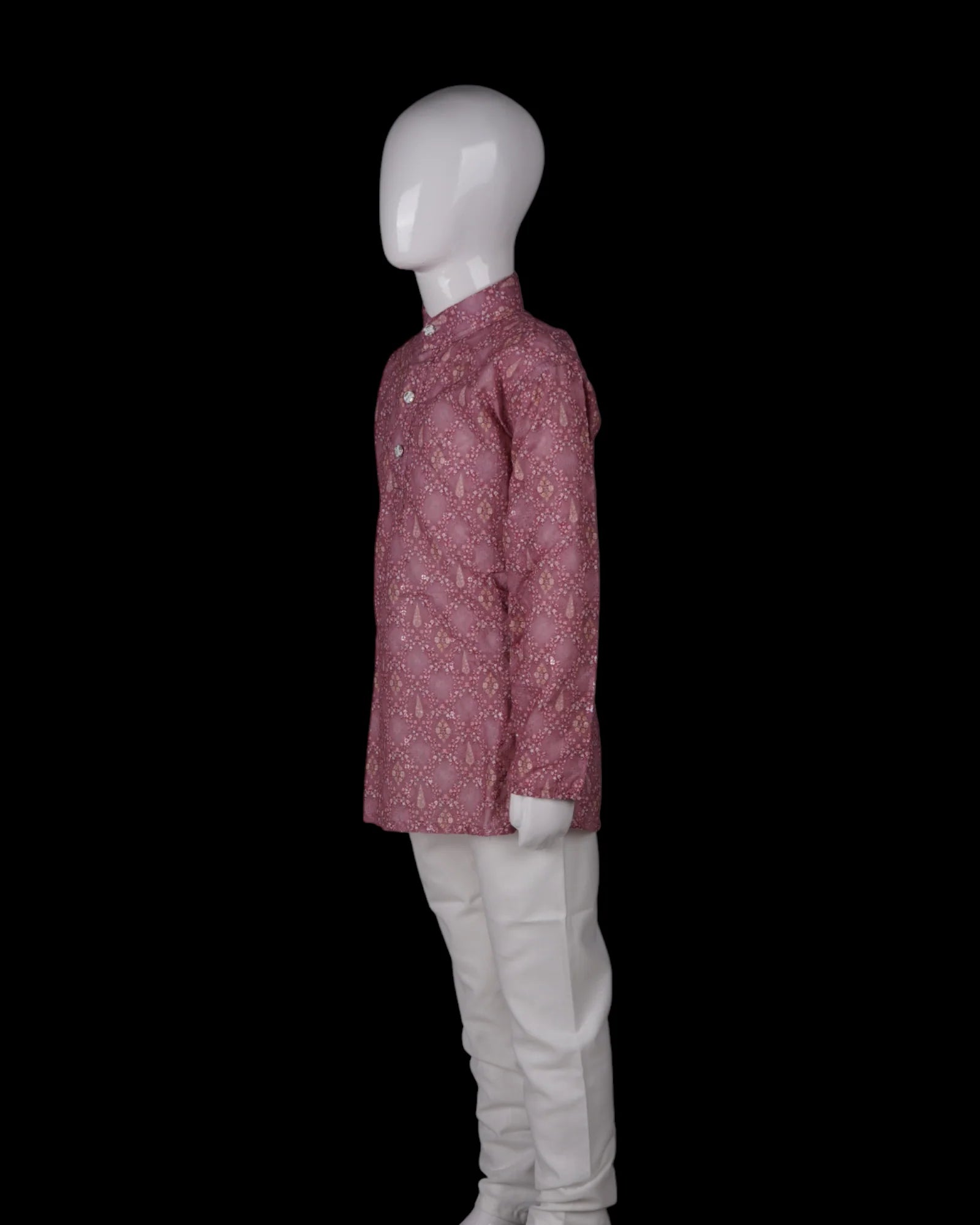 Geometric Embroidered Cotton Kurta Pajama Set