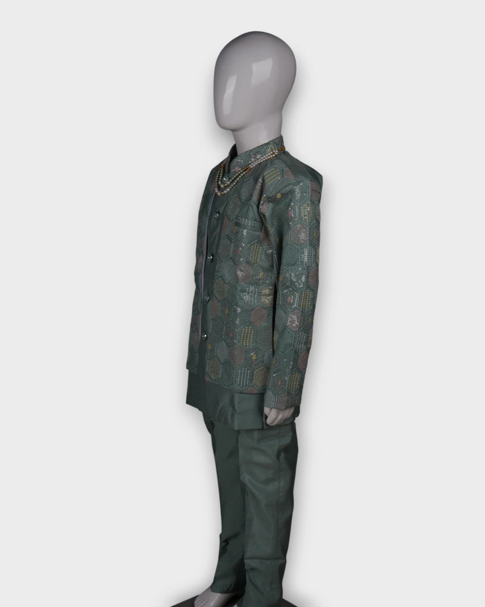 Transform your presence in this exquisite embroidered sherwani