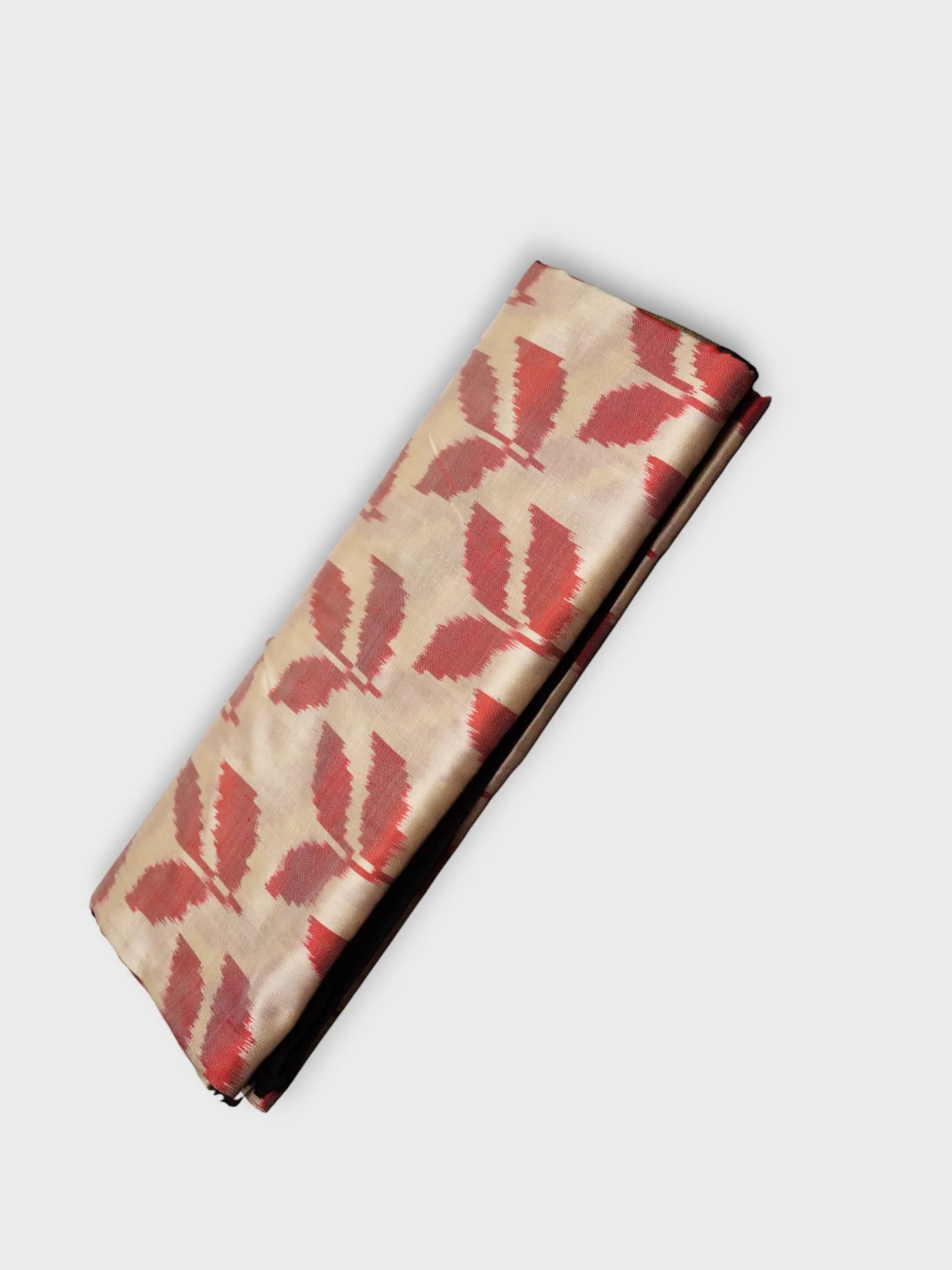 Cream Pochampally Silk Leaf Print Saree