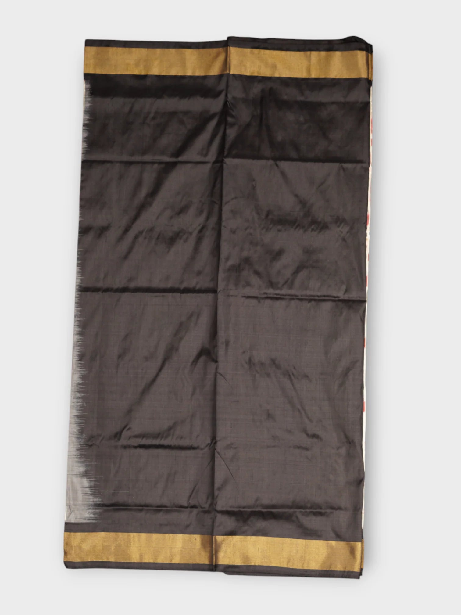 Cream Pochampally Silk Leaf Print Saree