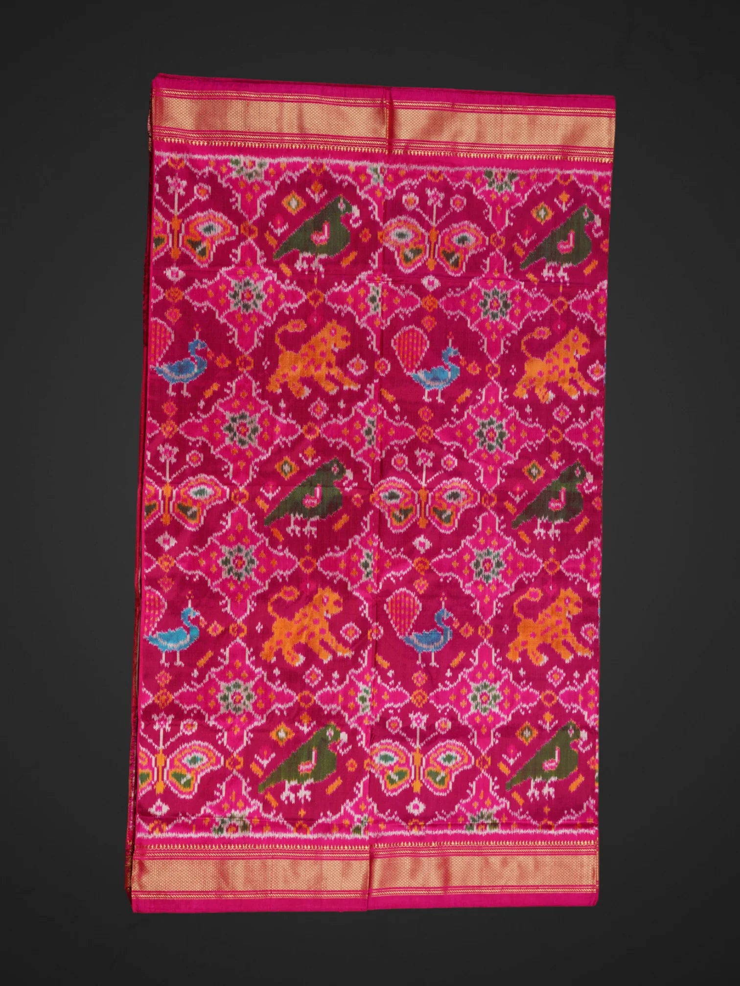 Floral Printed Pochampally Silk Saree