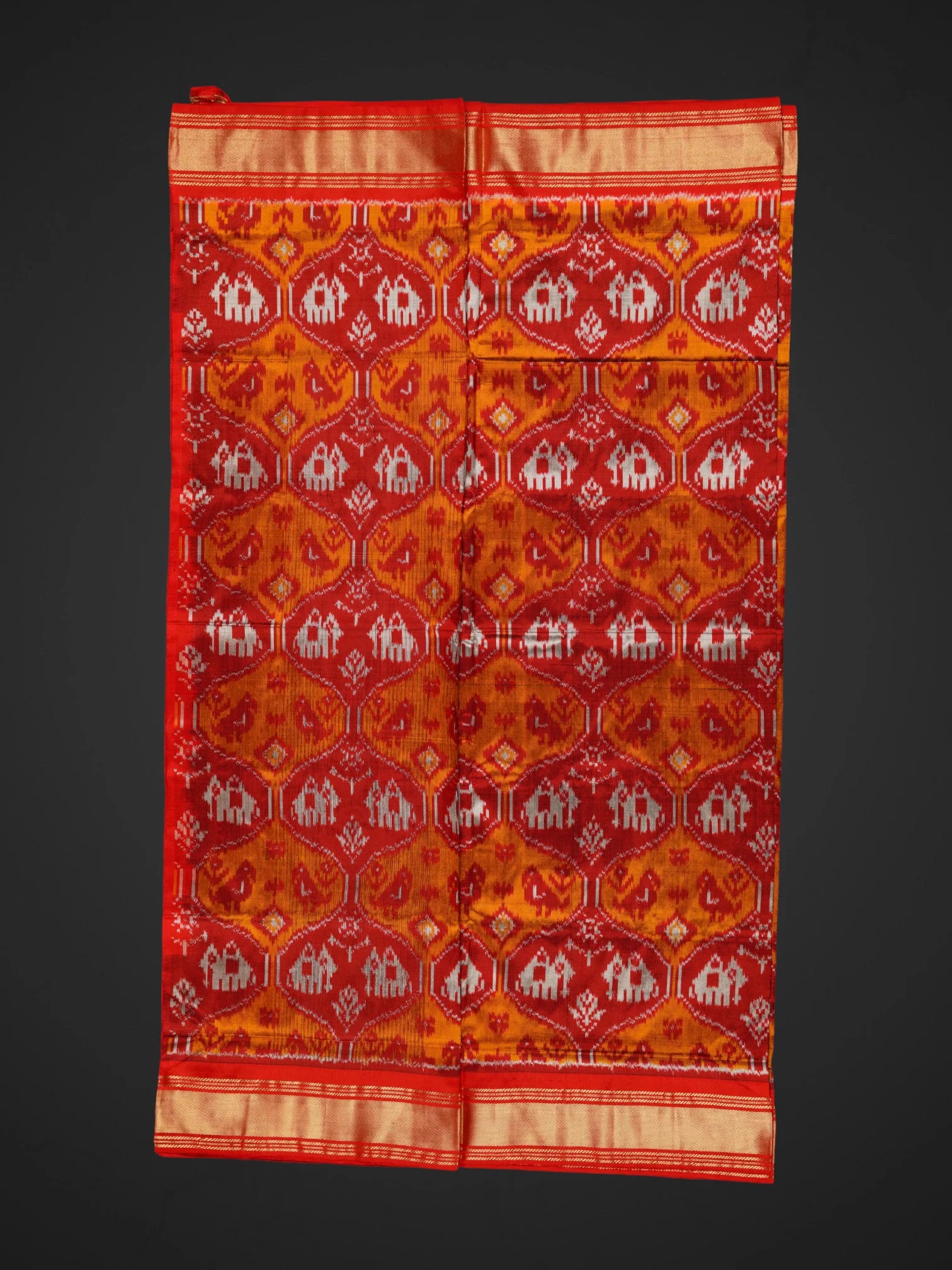 Maroon Floral Pochampally Silk Woven Saree