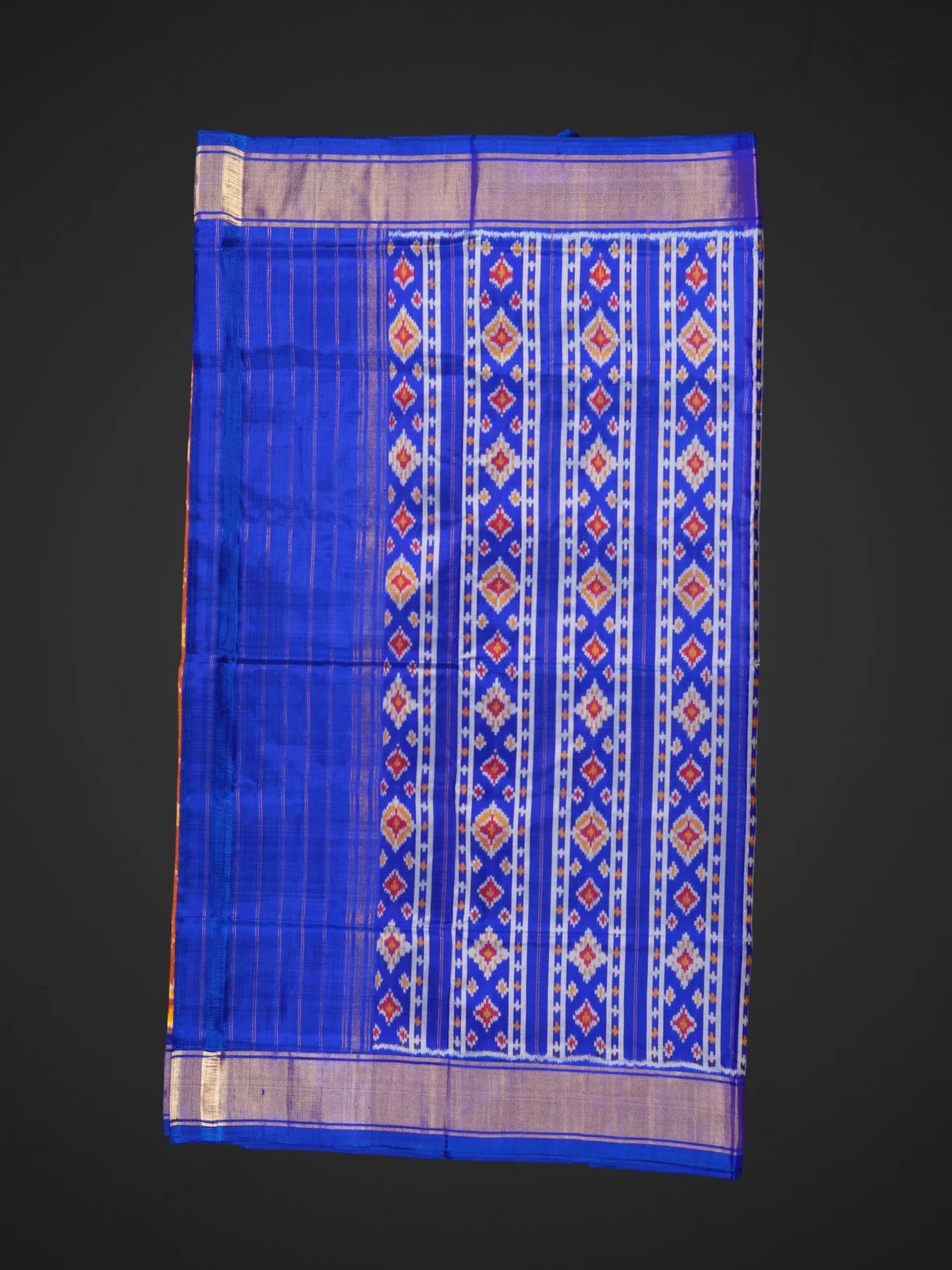 Orange Pochampally Silk Ikat Saree