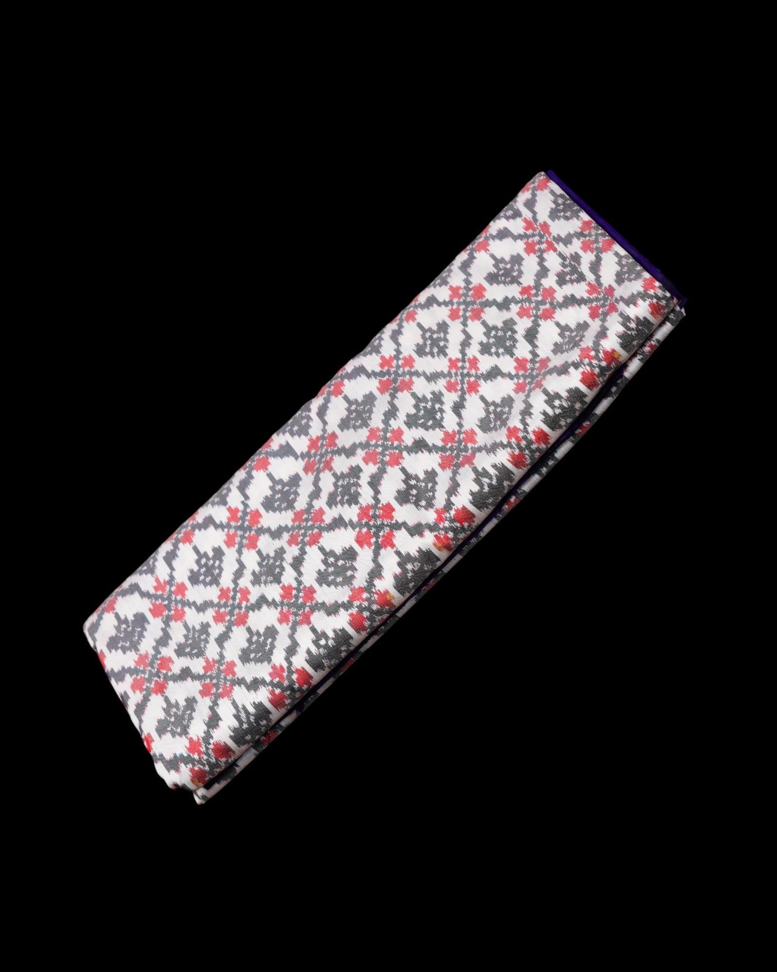 White Pochampally Silk Ikat Woven Saree