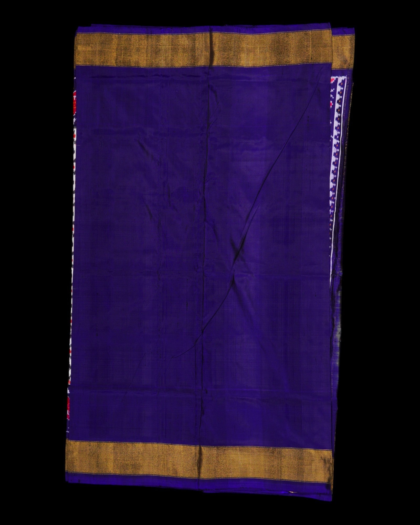 White Pochampally Silk Ikat Woven Saree
