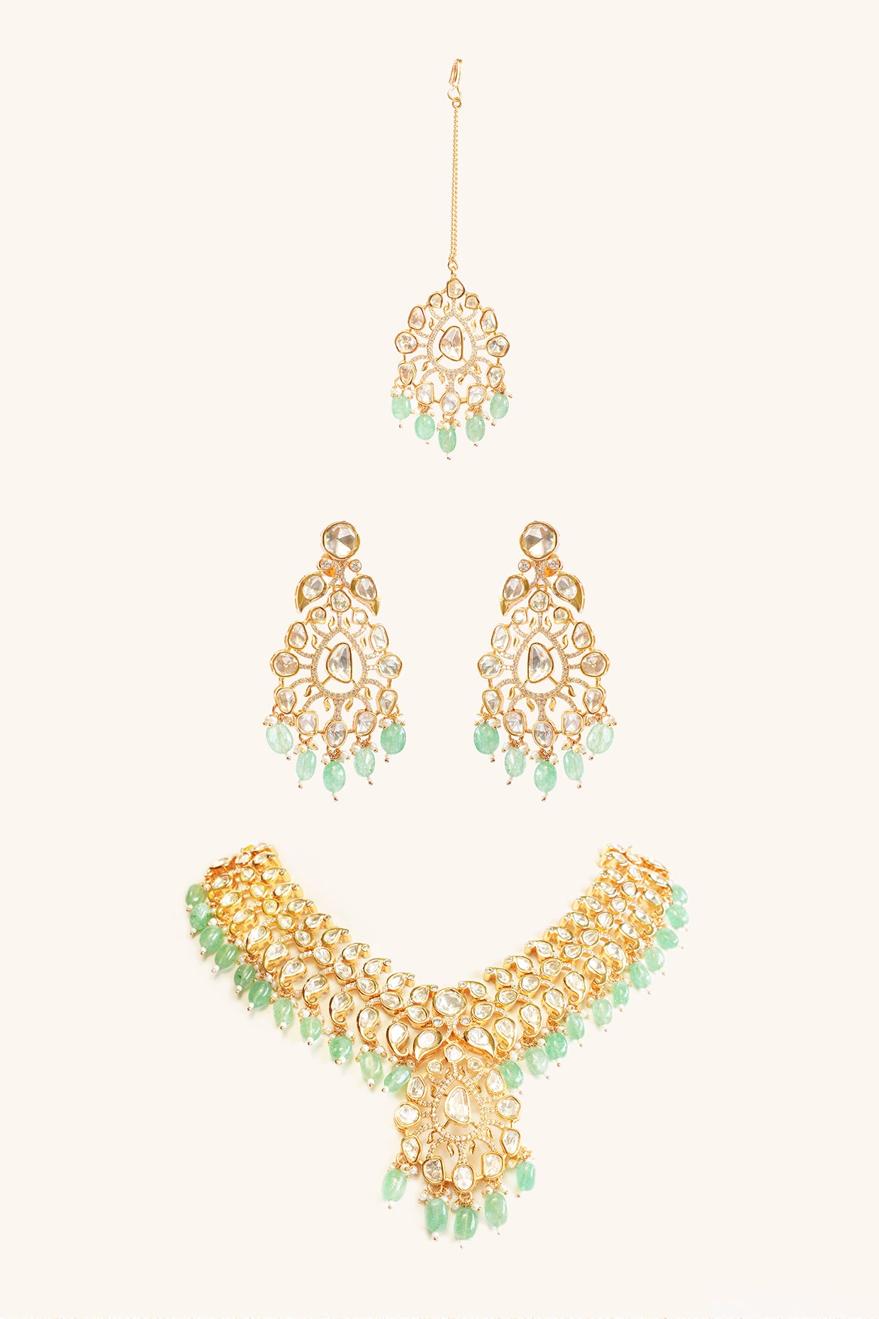Festive Green Charm Necklace Set