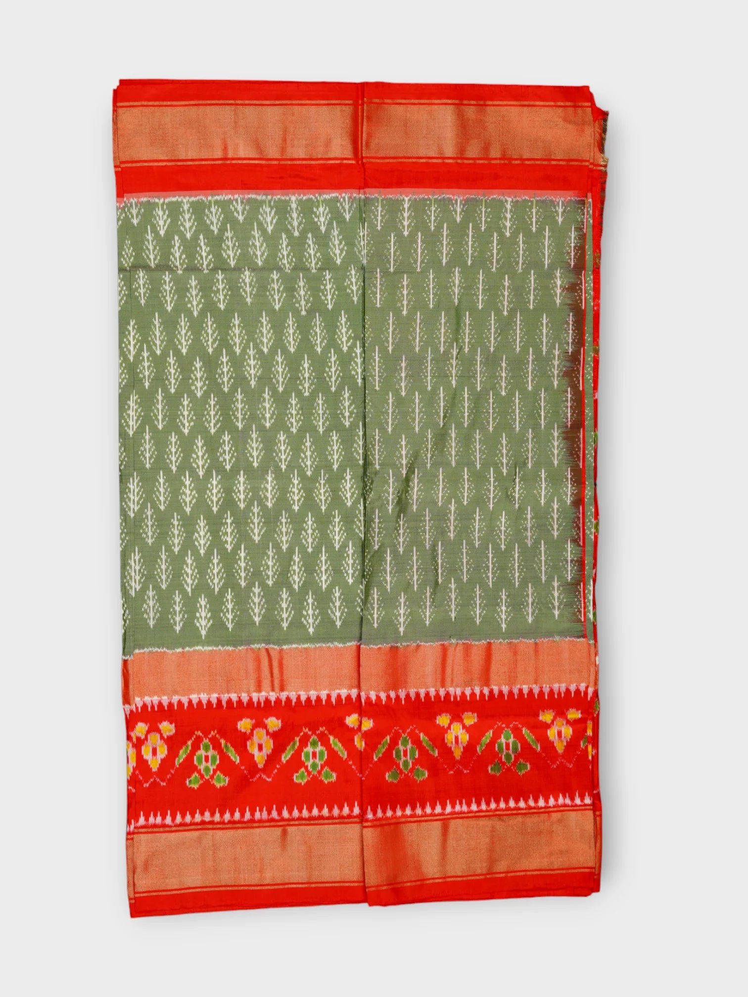 Green Handcrafted Pochampally Silk Saree