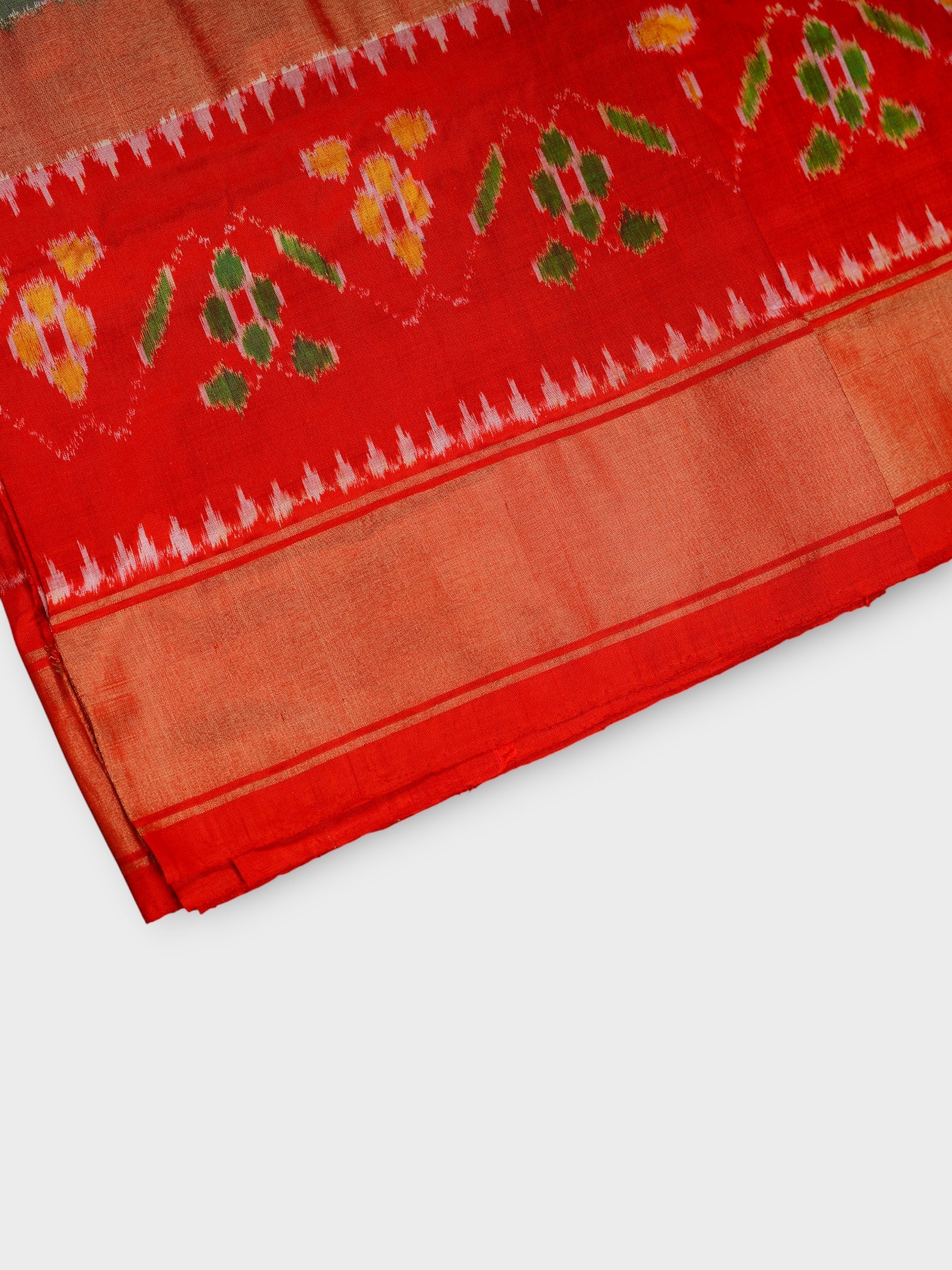 Green Handcrafted Pochampally Silk Saree