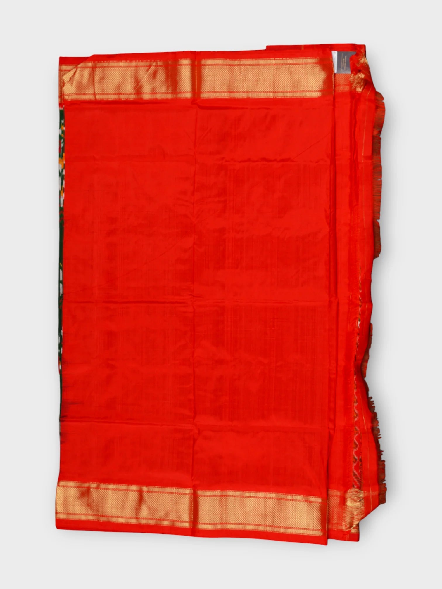 Bottle Green Pochampally Silk Animal Print Saree