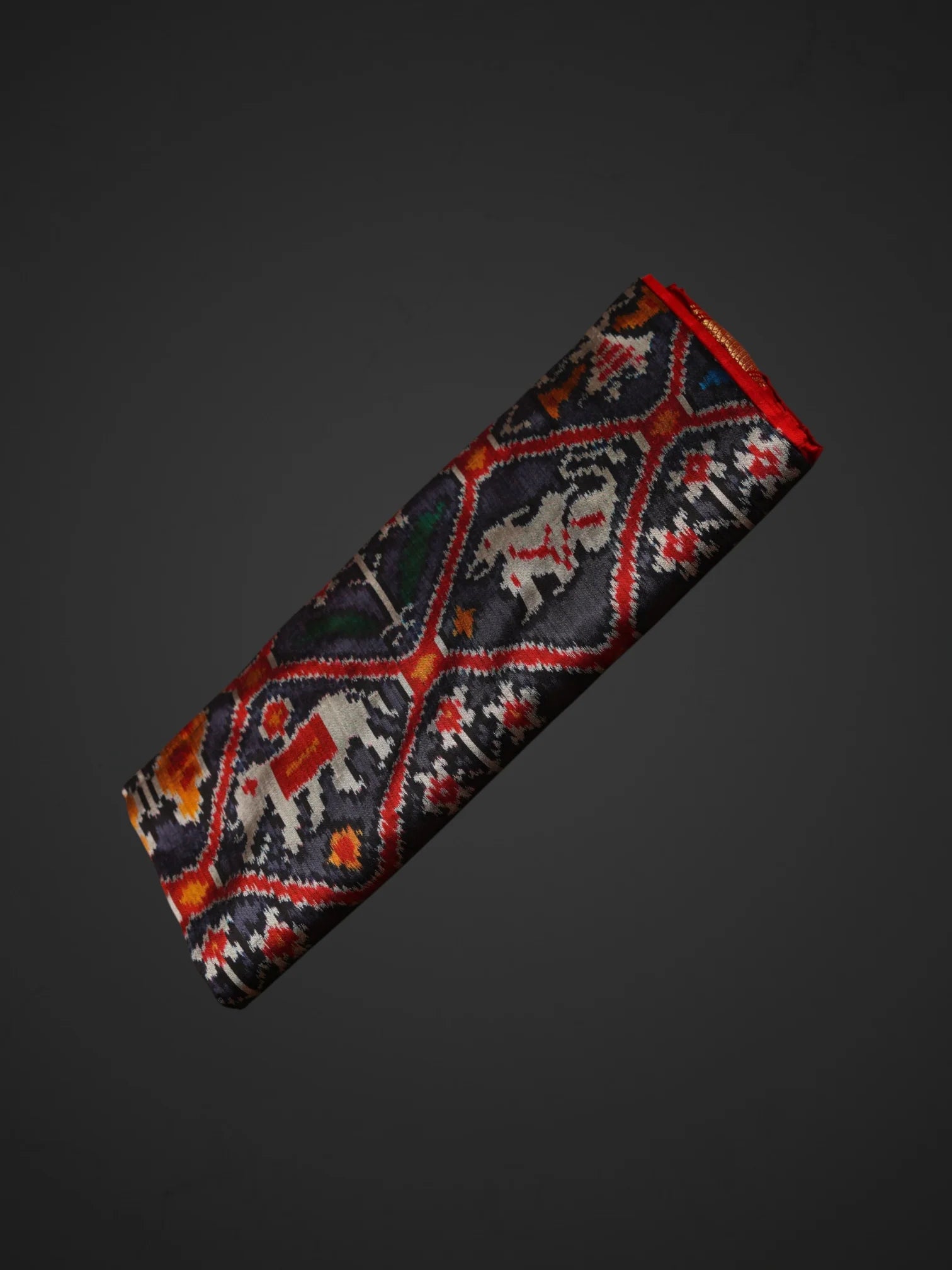 Dark Grey Pochampally Silk Saree