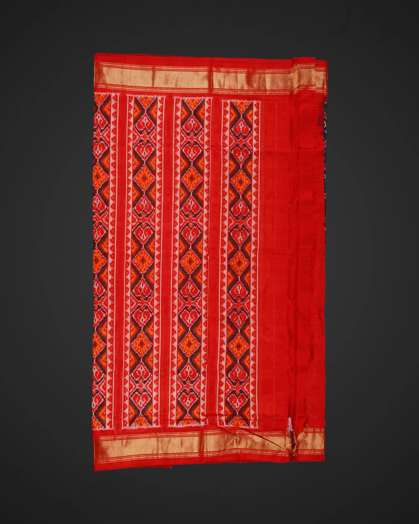 Dark Grey Pochampally Silk Saree
