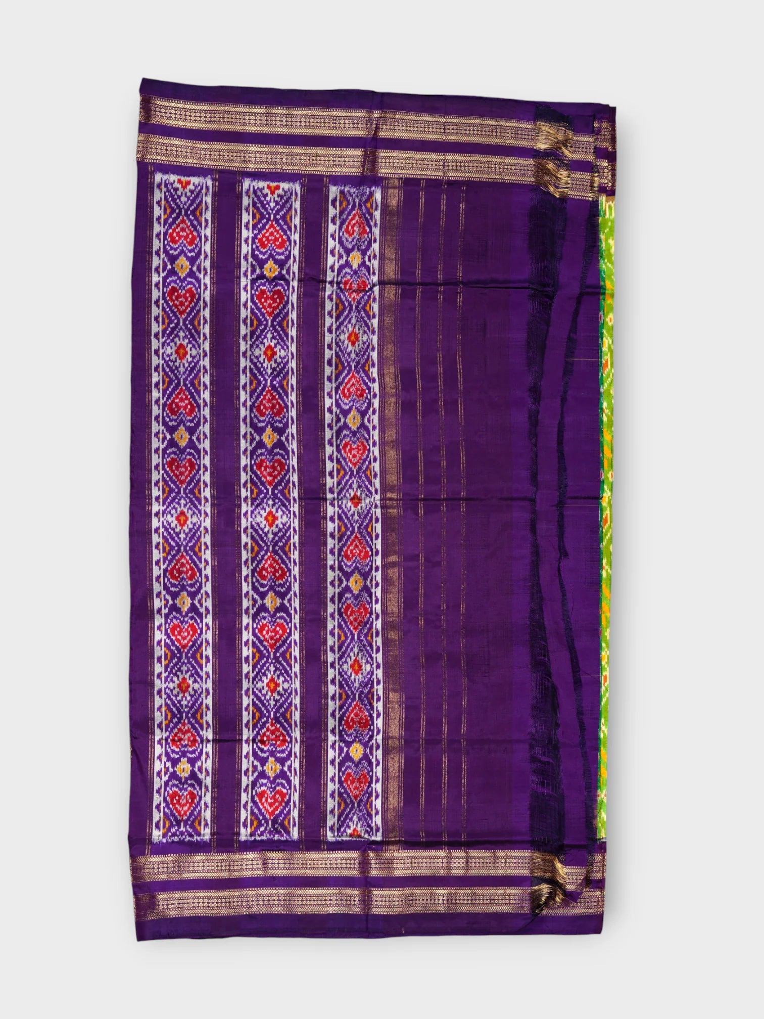 Parrot Green Pochampally Silk Woven Saree