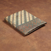 Blue Tissue Silk Saree With Striped Detail