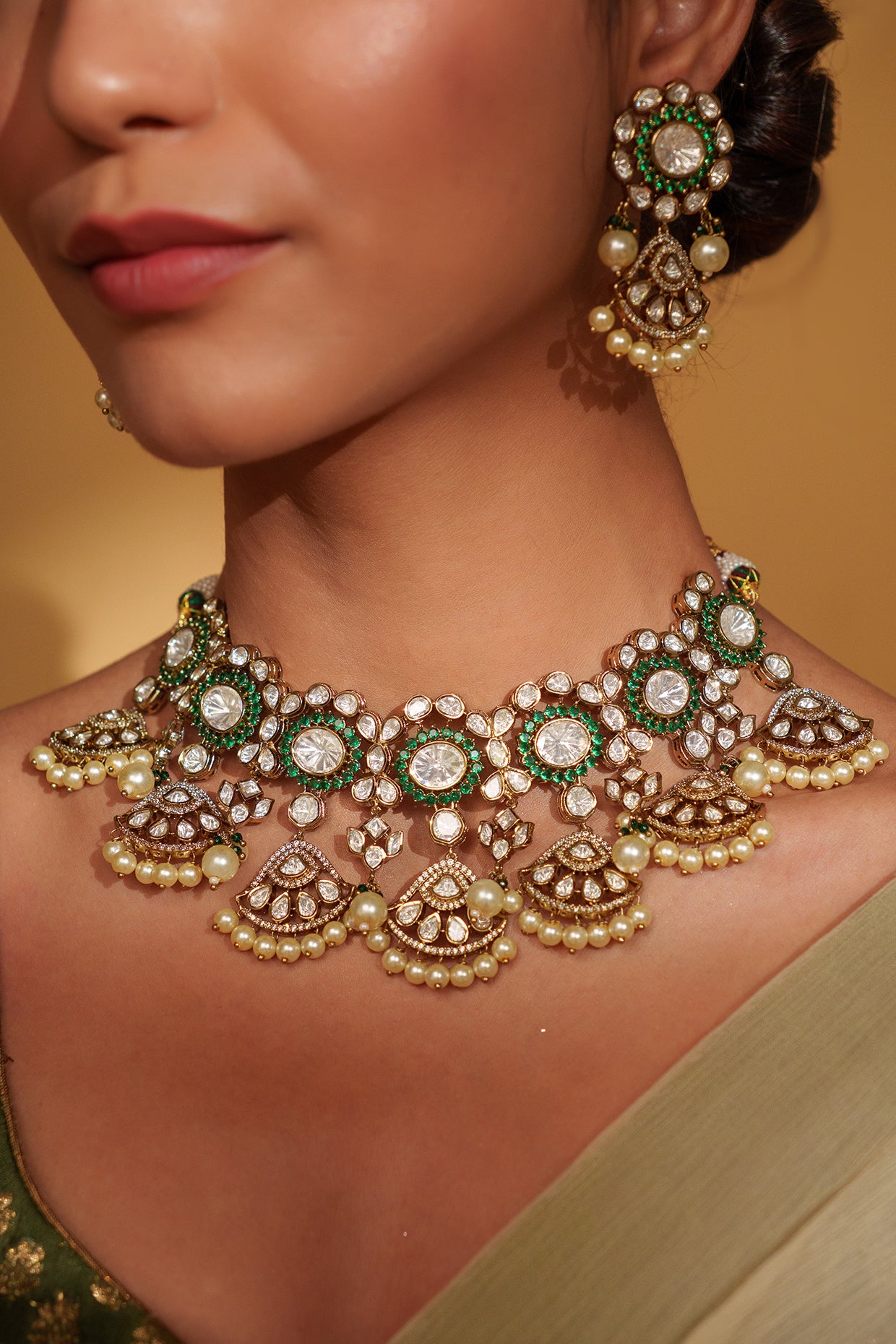 Pearl Royale Necklace Set with Maang Tikka