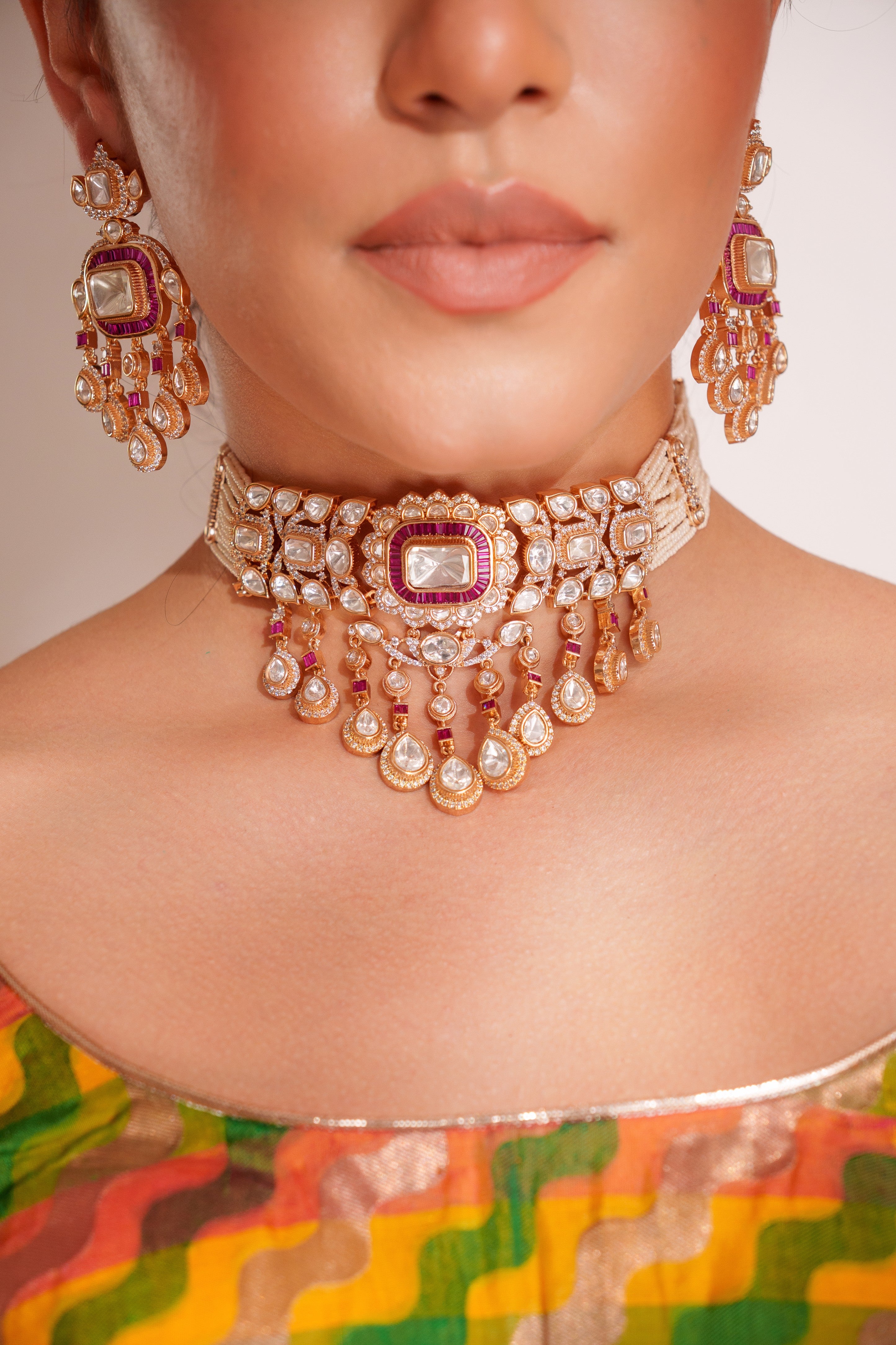 A Symphony of Pink & Pearl Necklace Set