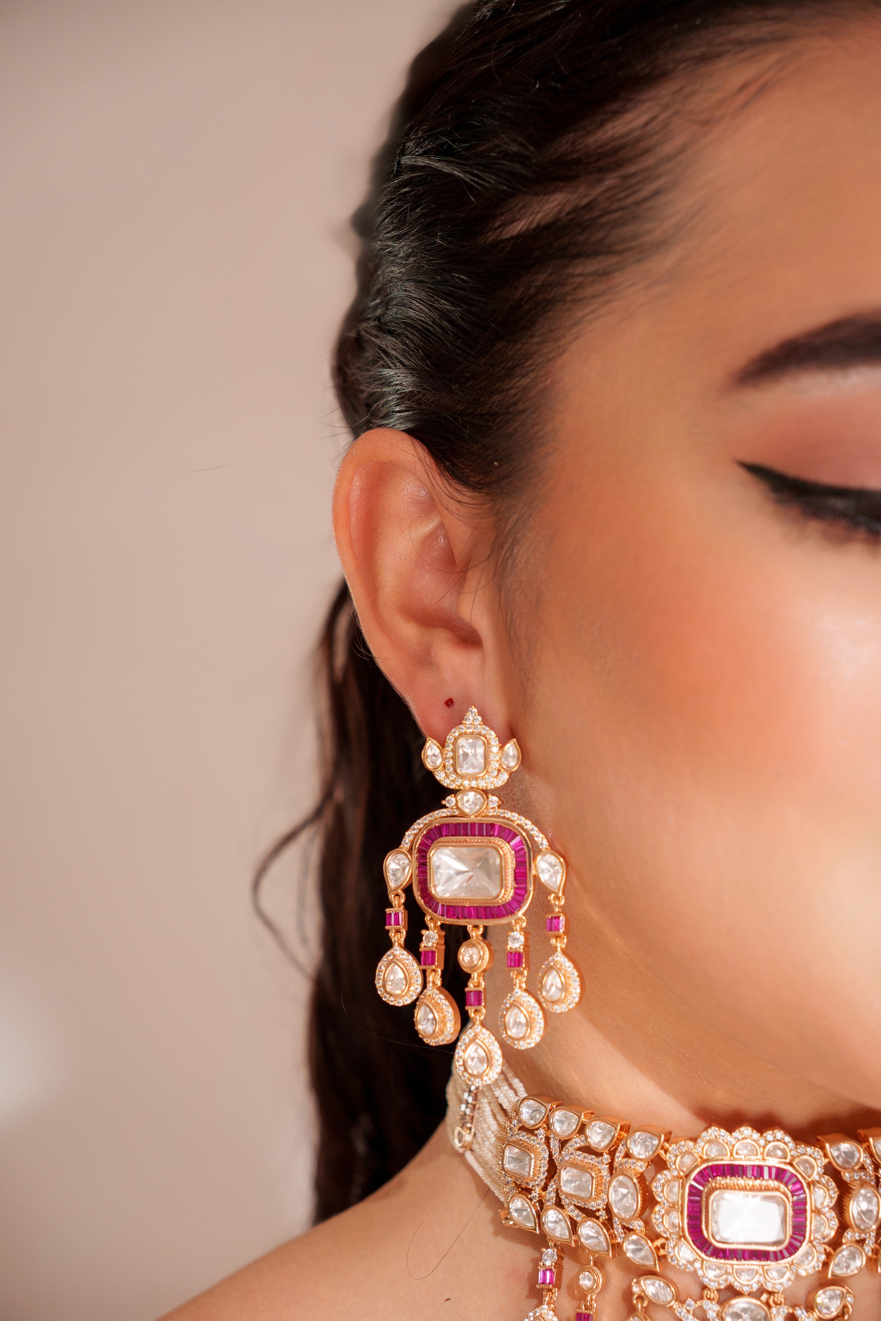 A Symphony of Pink & Pearl Necklace Set