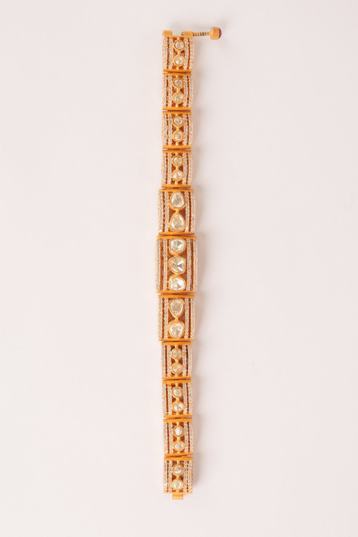 Classic Gold Kundan & CZ Stone Bracelet