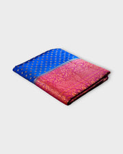 Peacock Blue Georgette Zari Woven Saree