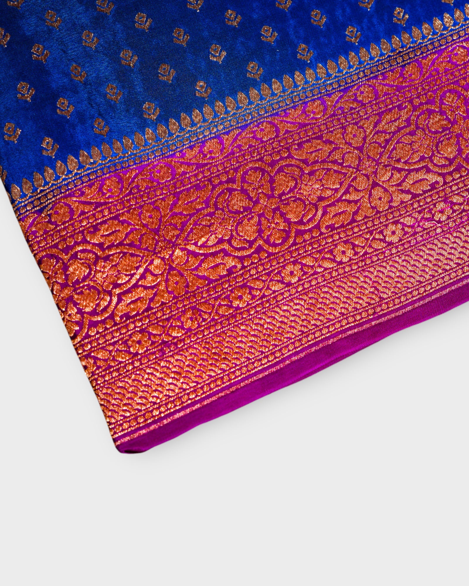 Peacock Blue Georgette Zari Woven Saree