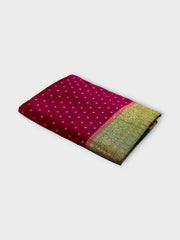 Wine Georgette Banarasi Woven Saree
