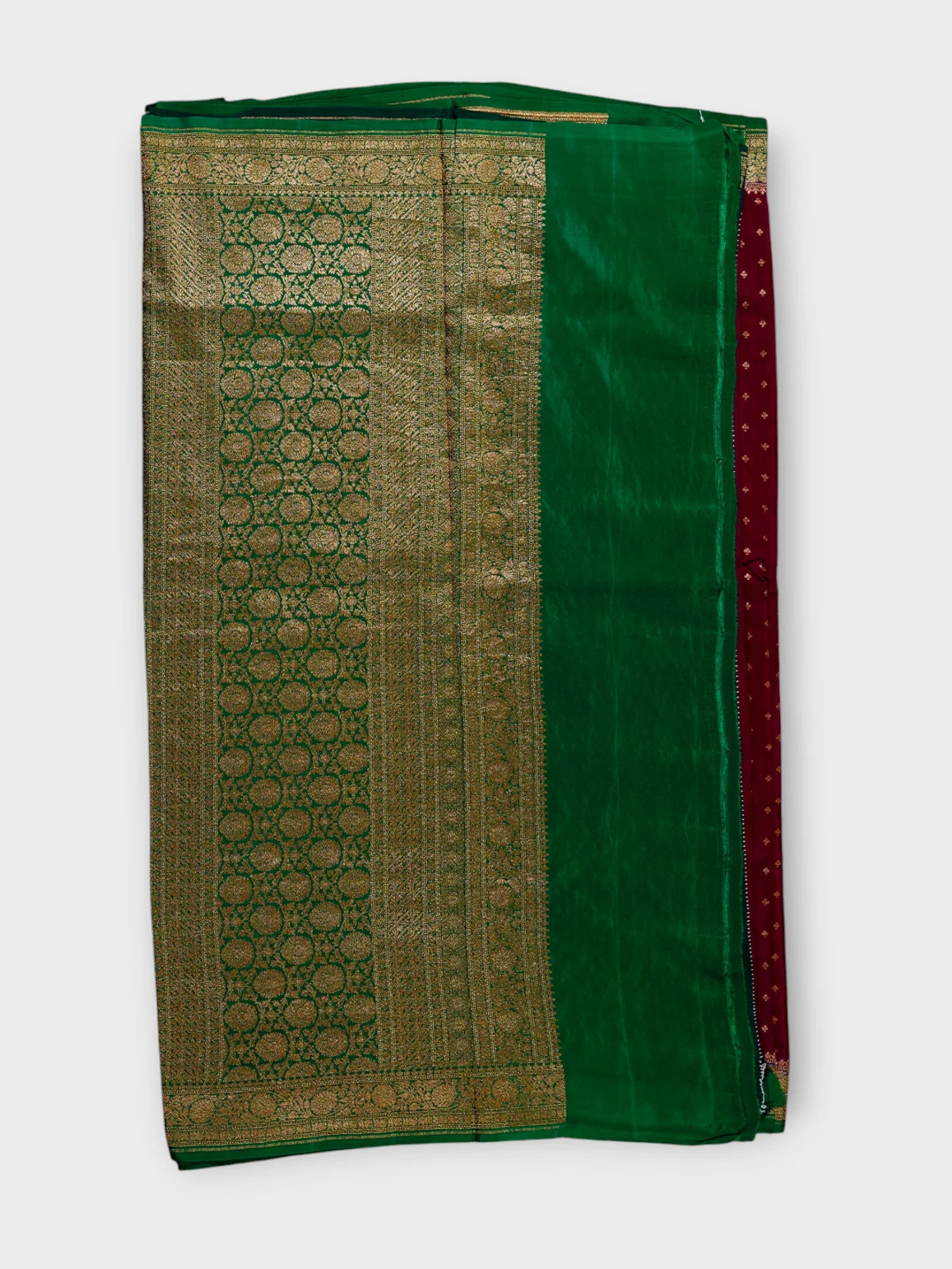 Wine Georgette Banarasi Woven Saree