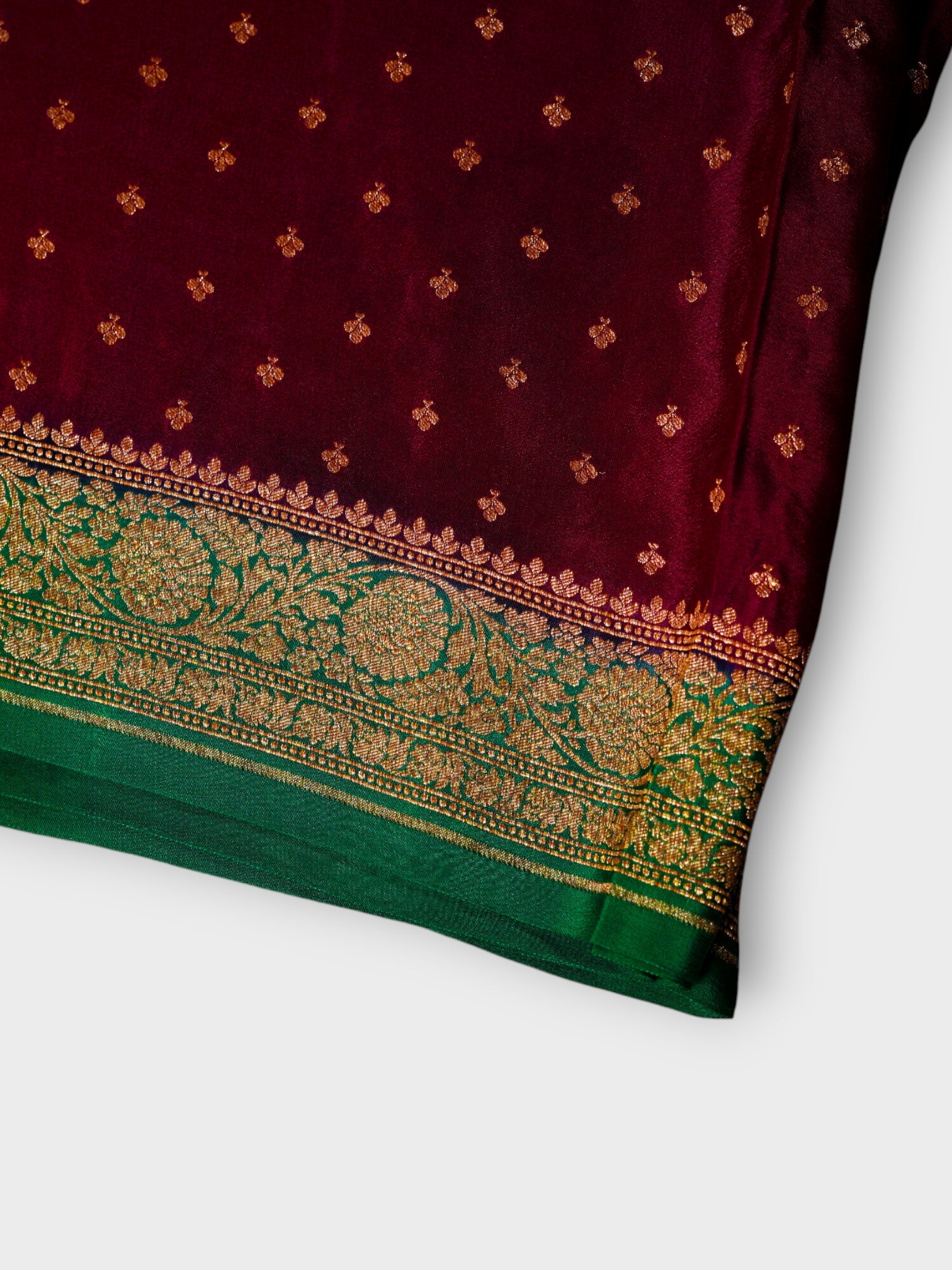Wine Georgette Banarasi Woven Saree