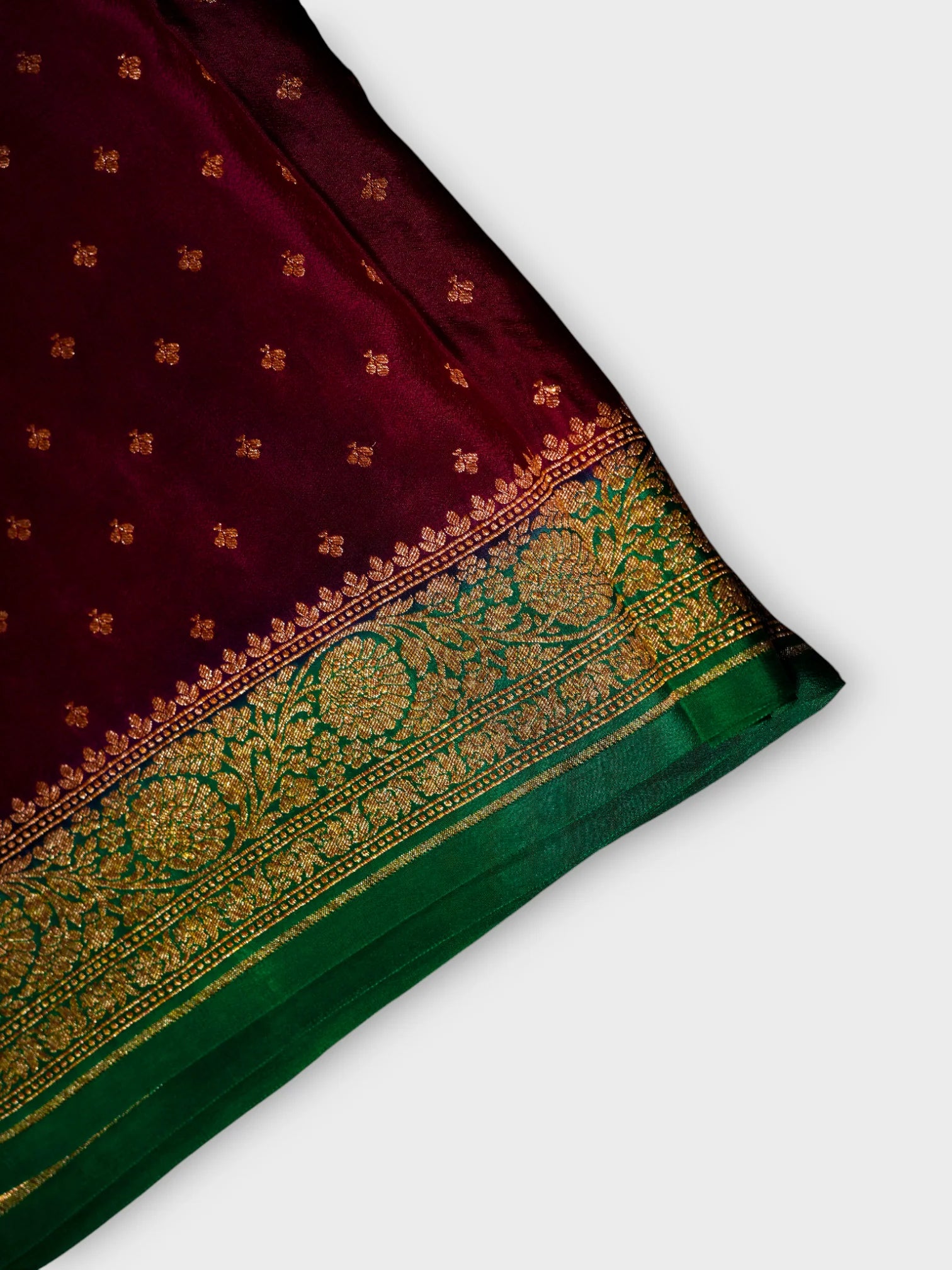 Wine Georgette Banarasi Woven Saree