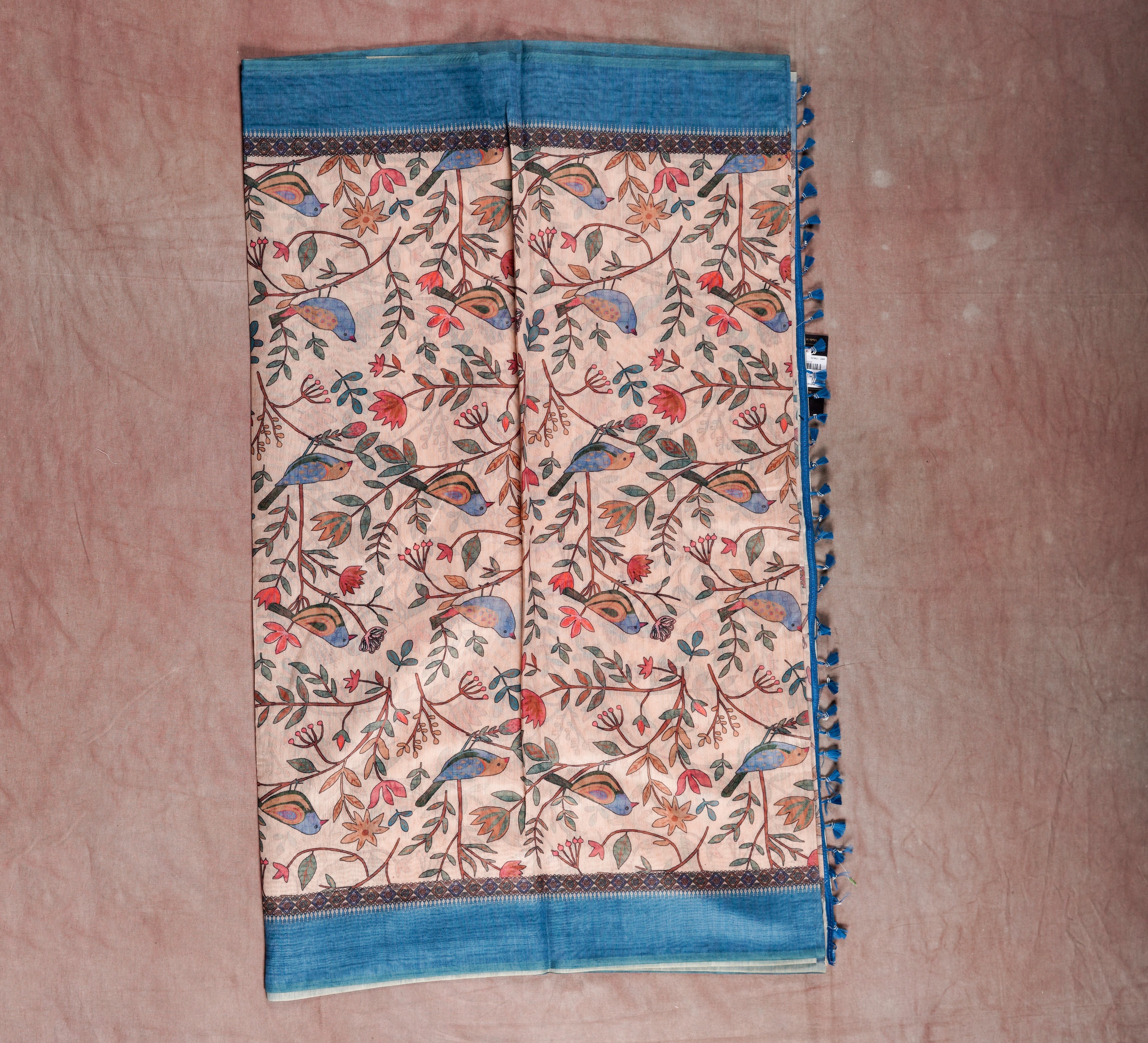 Beige Chanderi Saree Nature s Touch in Every Fold