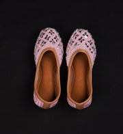 Pink Fabric Round Toe Jutti