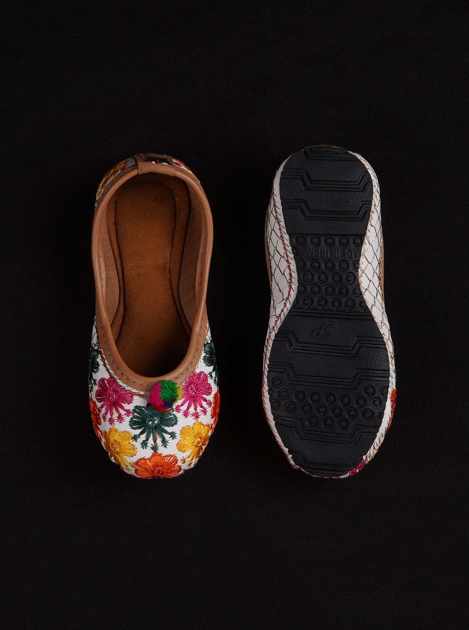 White Artisan Crafted Handcrafted Jutti