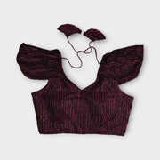 Velvet V Neck Readymade Blouse