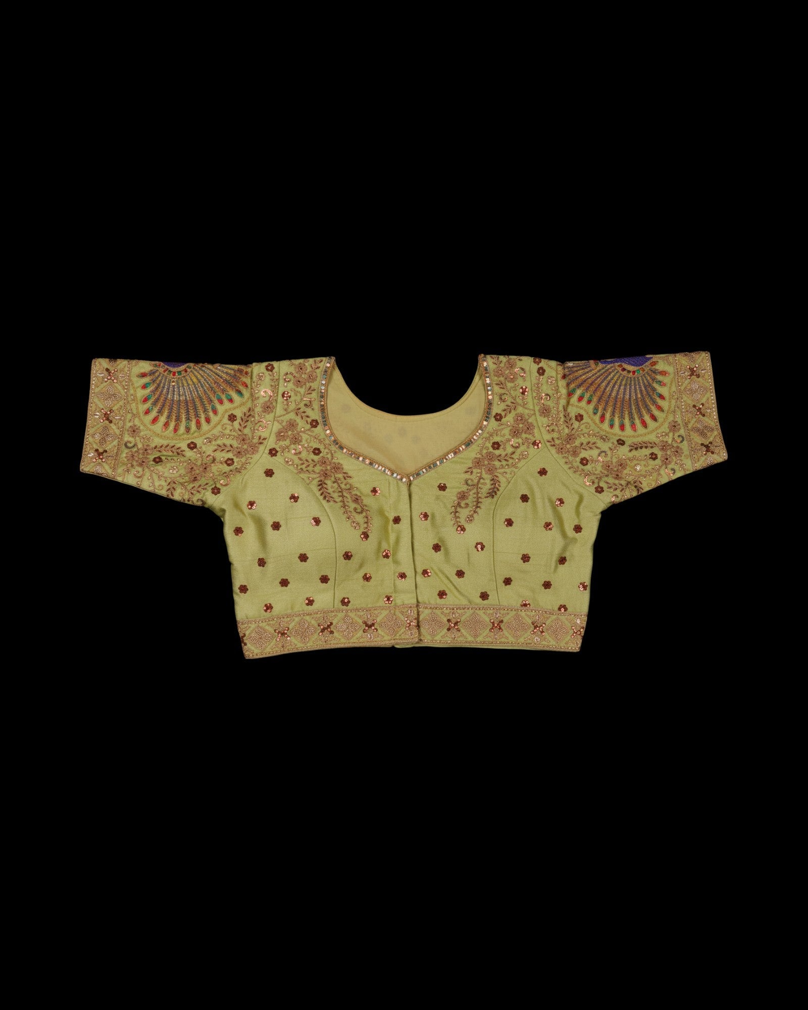 Vichitra Silk V Neck Readymade Blouse