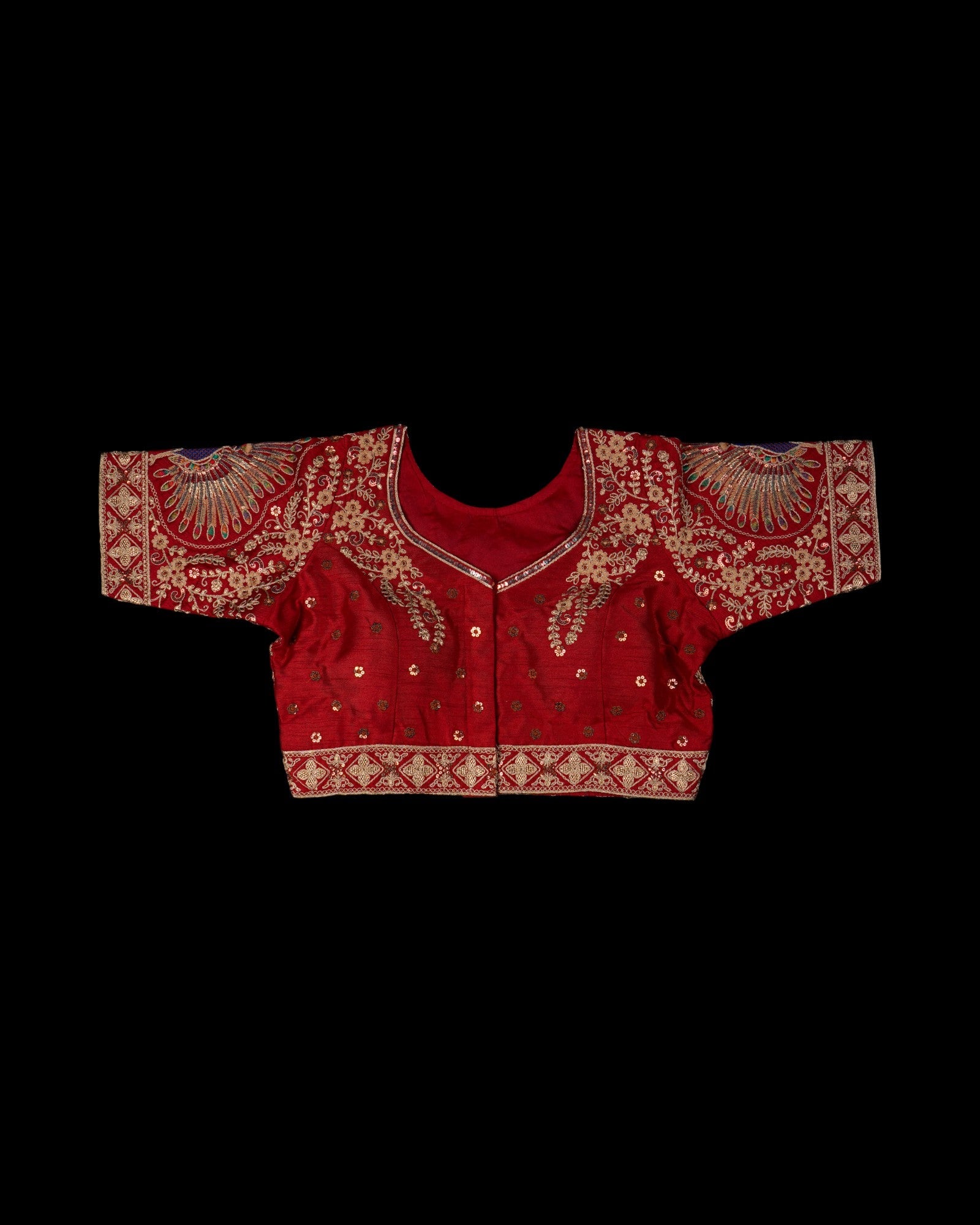 Vichitra Silk V Neck Readymade Blouse